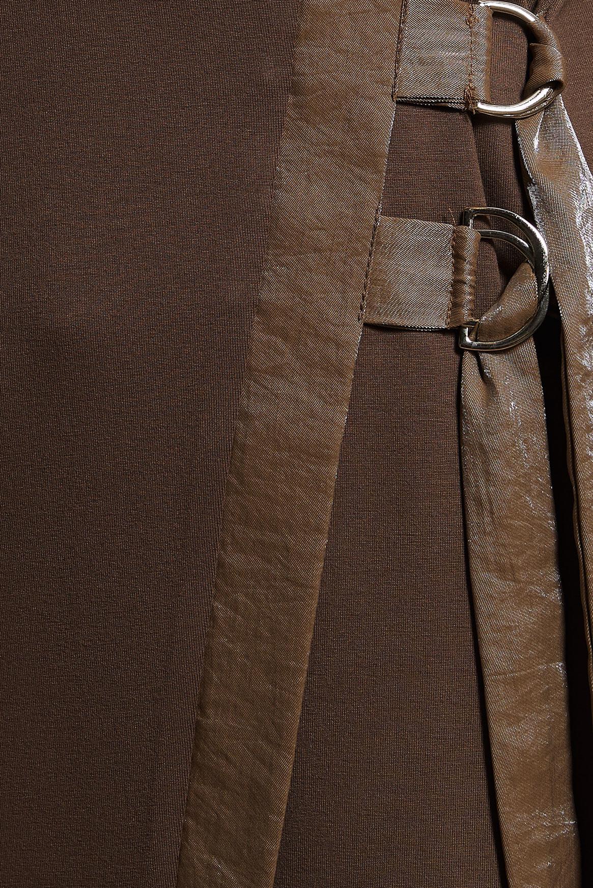 Tesettür giyim KAHVE TAŞ BASKILI EŞOFMAN TUNİK 44516