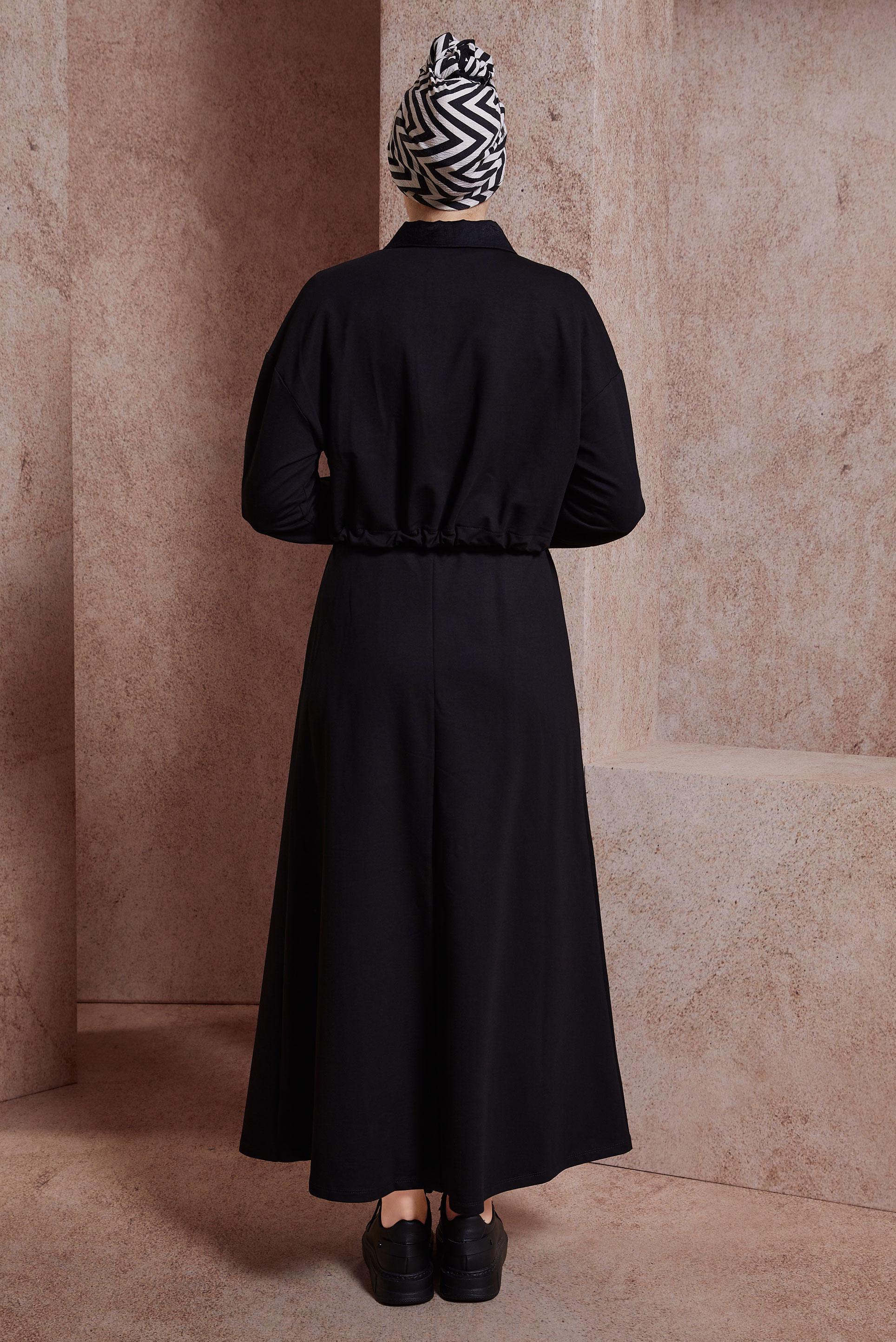 Tesettür giyim SİYAH ETEKLİ EŞOFMAN TAKIM 44557