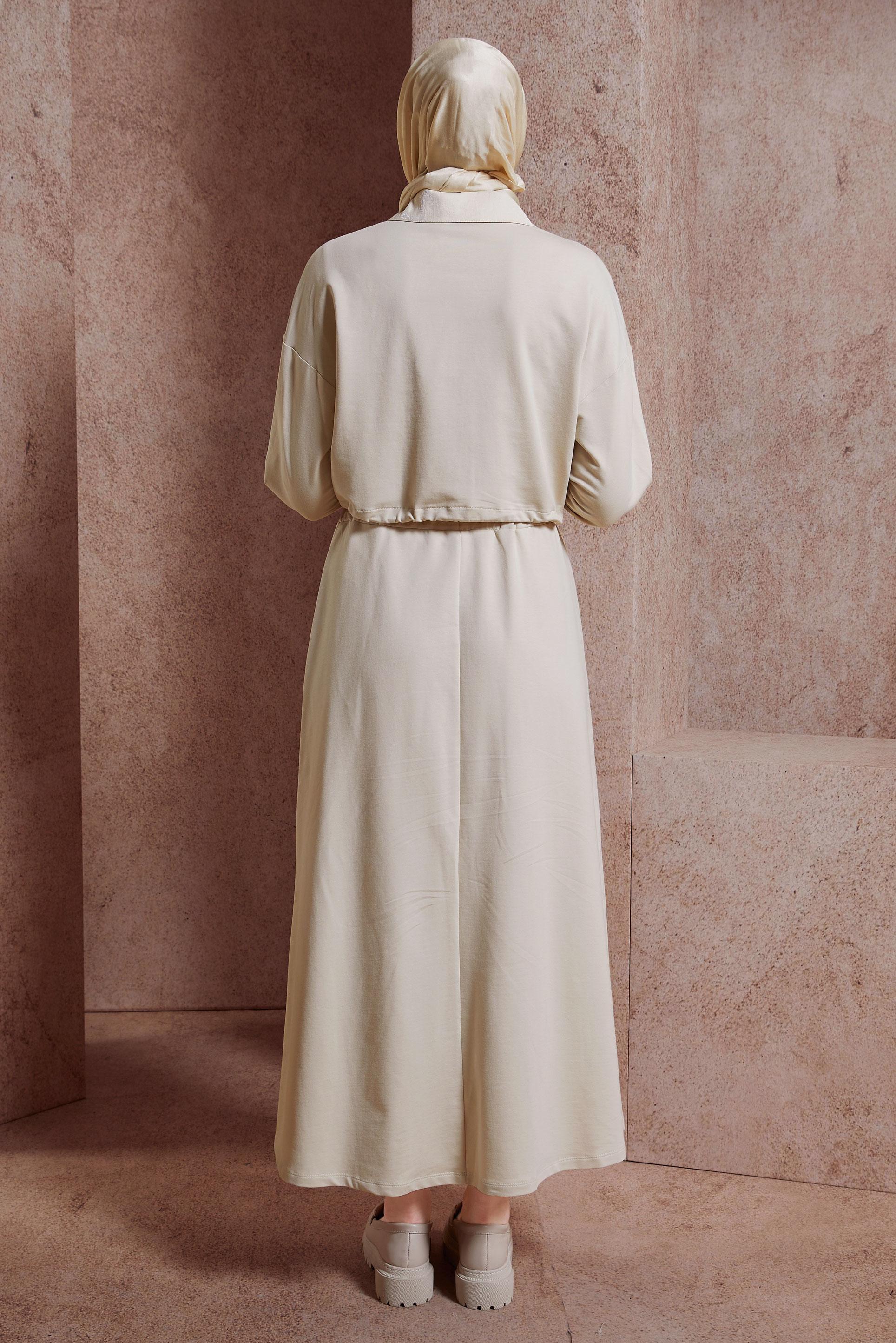 Tesettür giyim BEJ ETEKLİ EŞOFMAN TAKIM 44557