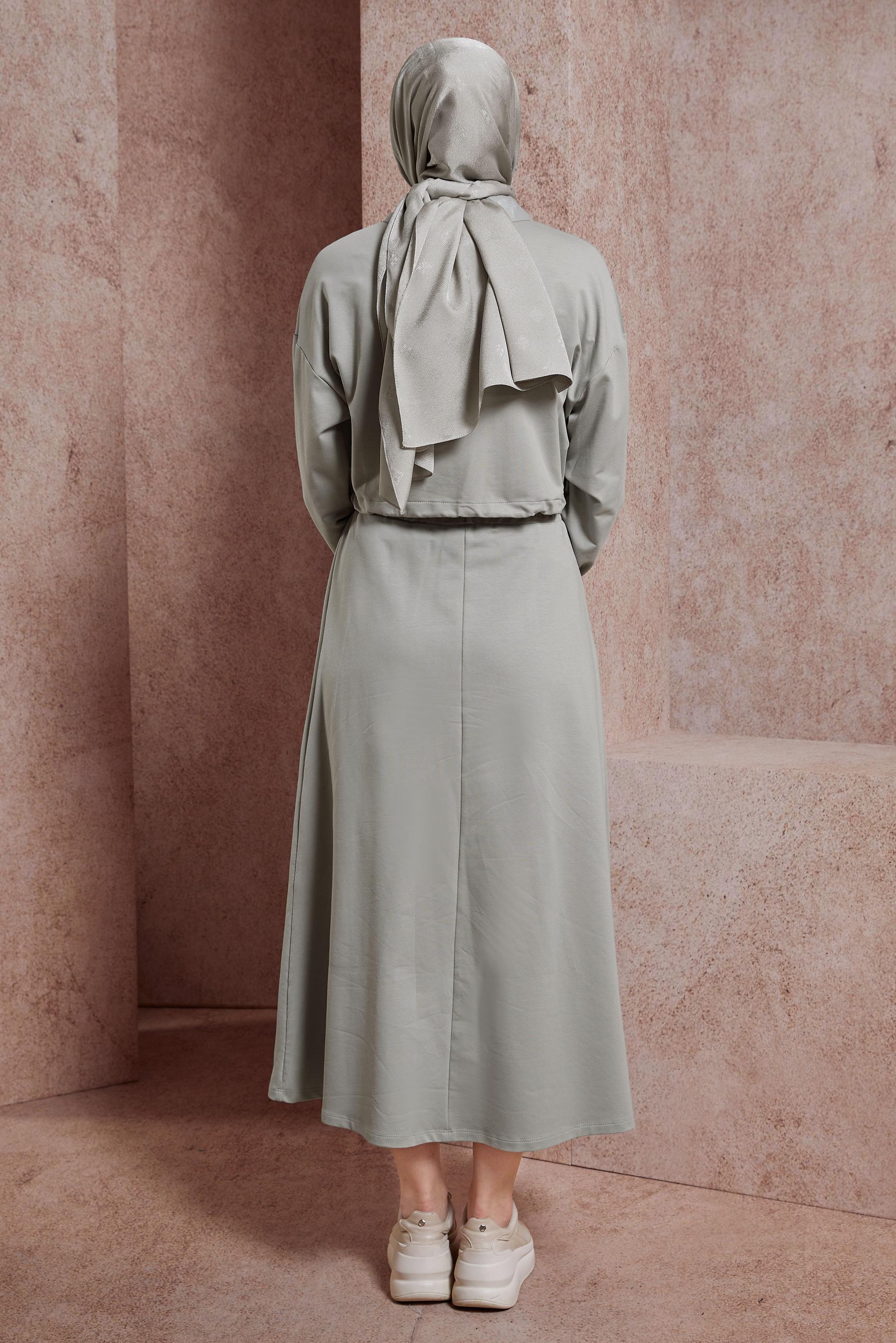 Tesettür giyim GÜMÜŞ ETEKLİ EŞOFMAN TAKIM 44557