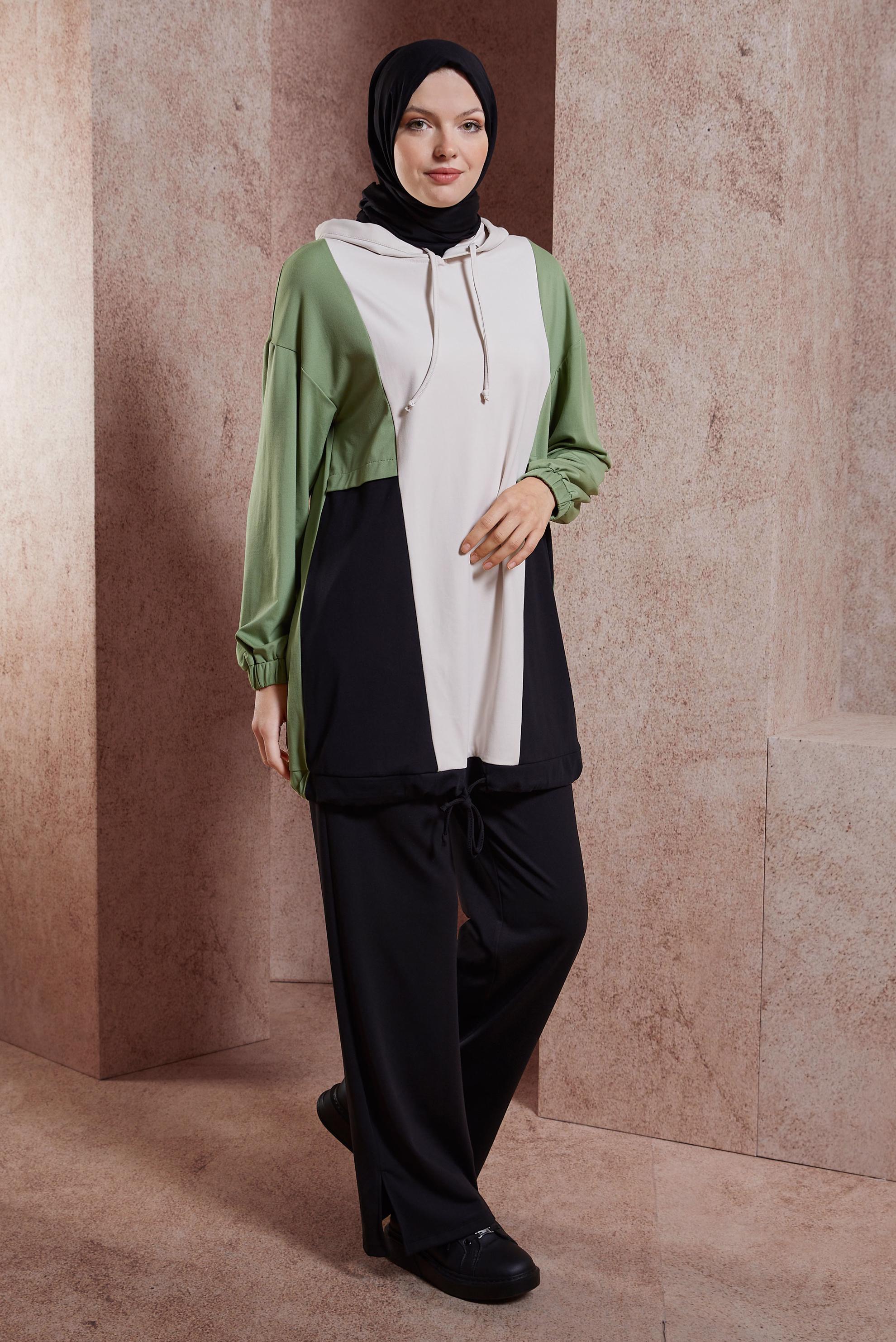 Tesettür giyim SİYAH PANTOLONLU EŞOFMAN TAKIM 44558