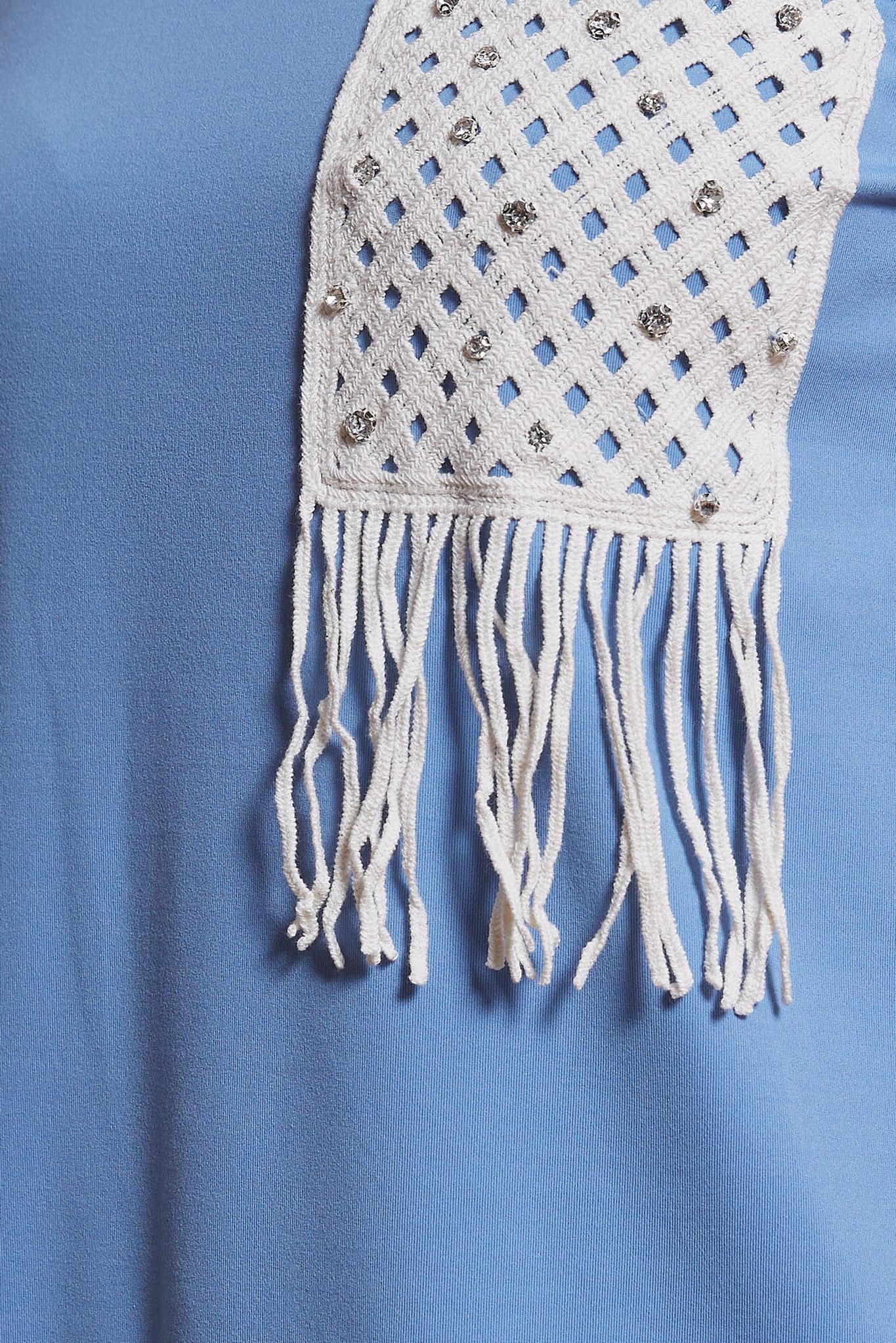 Tesettür giyim MAVİ PÜSKÜL DETAYLI EŞOFMAN TUNİK 44559