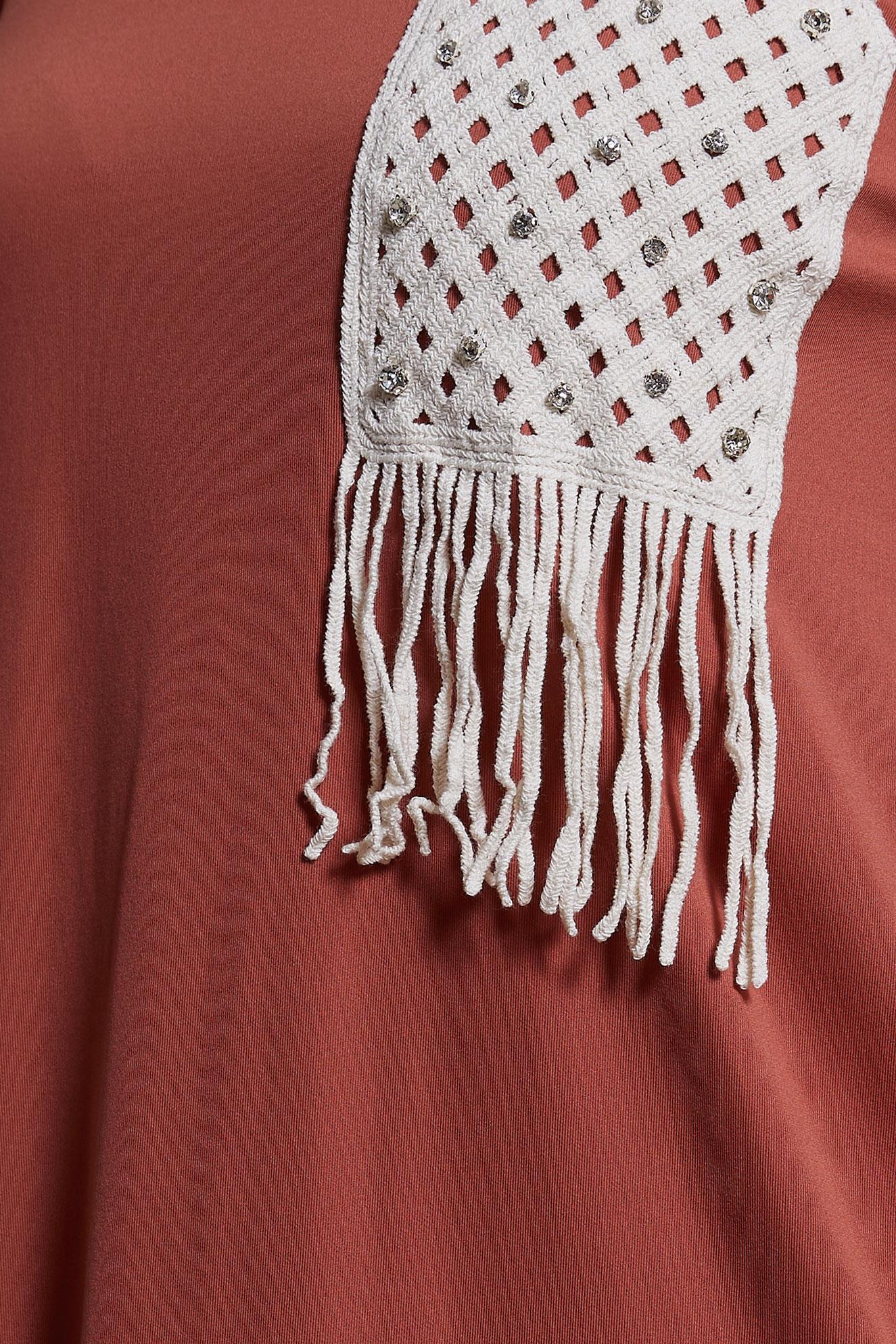 Tesettür giyim TURUNCU PÜSKÜL DETAYLI EŞOFMAN TUNİK 44559