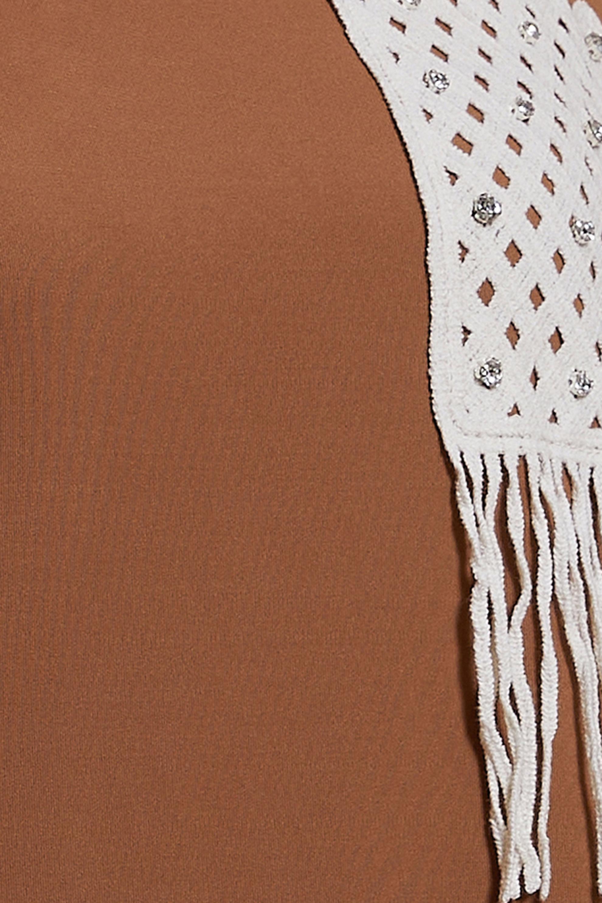 Tesettür giyim KAHVE PÜSKÜL DETAYLI EŞOFMAN TUNİK 44559