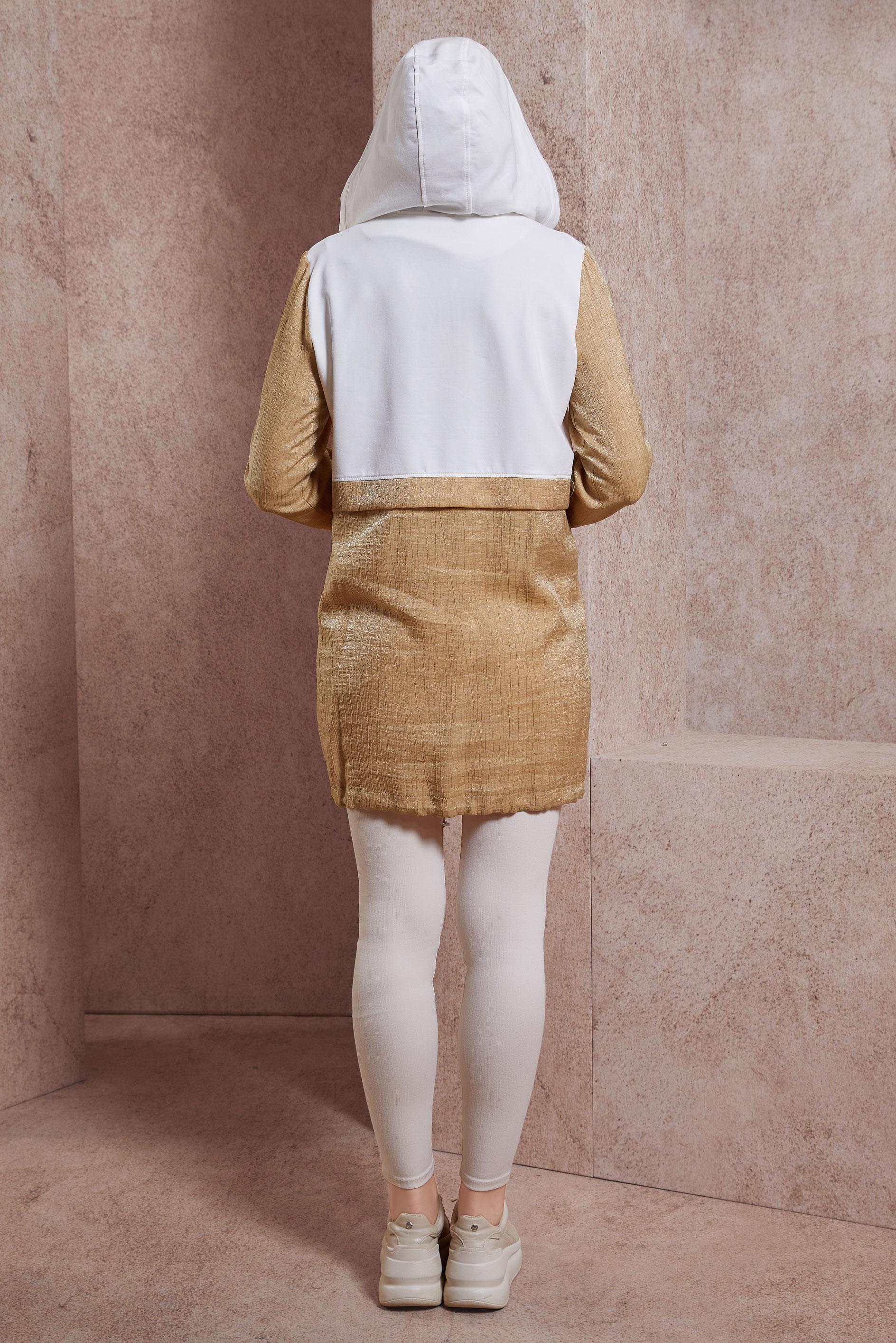 Tesettür giyim KAHVE KAPÜŞONLU EŞOFMAN TUNİK 44560