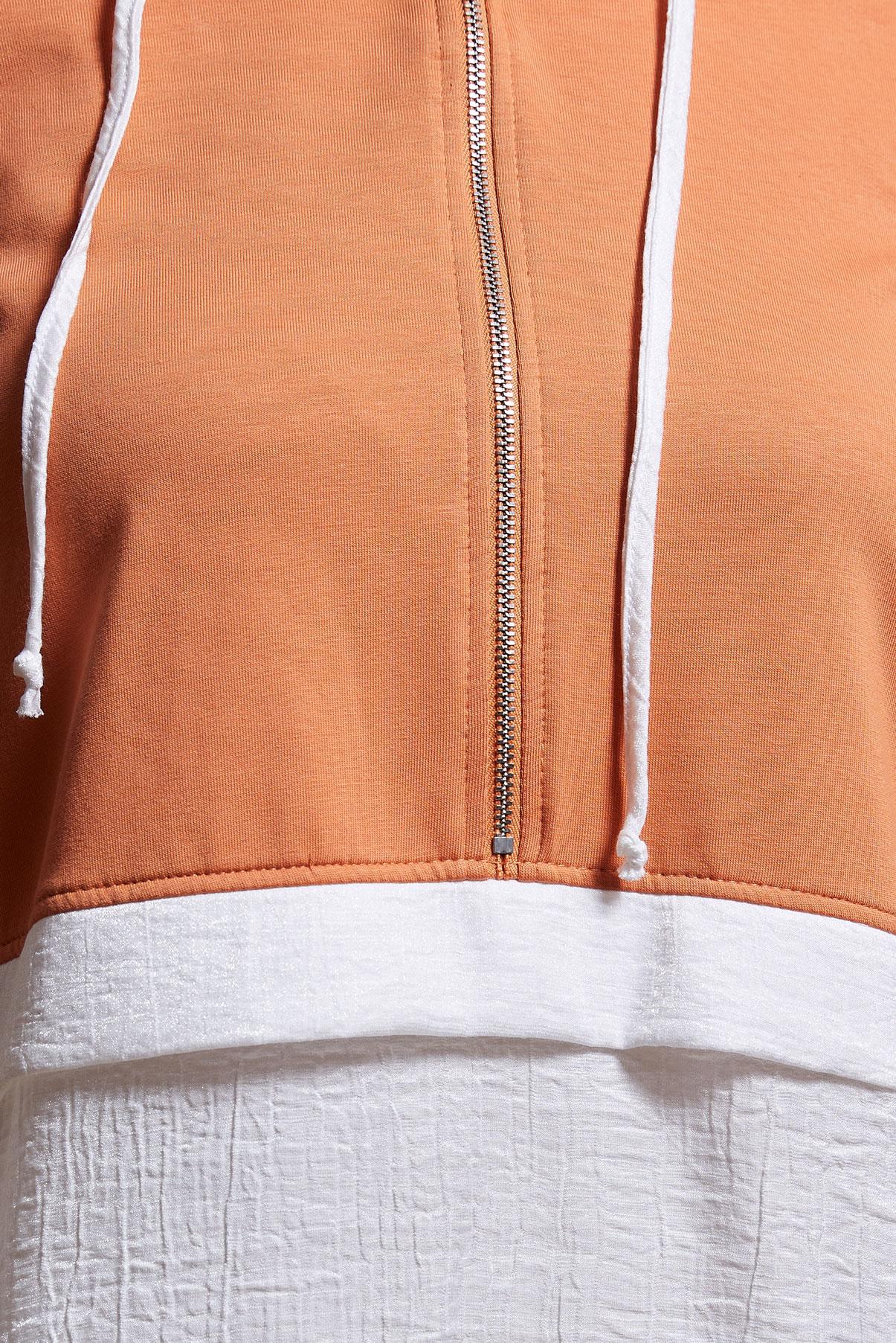 Tesettür giyim BEJ KAPÜŞONLU EŞOFMAN TUNİK 44560