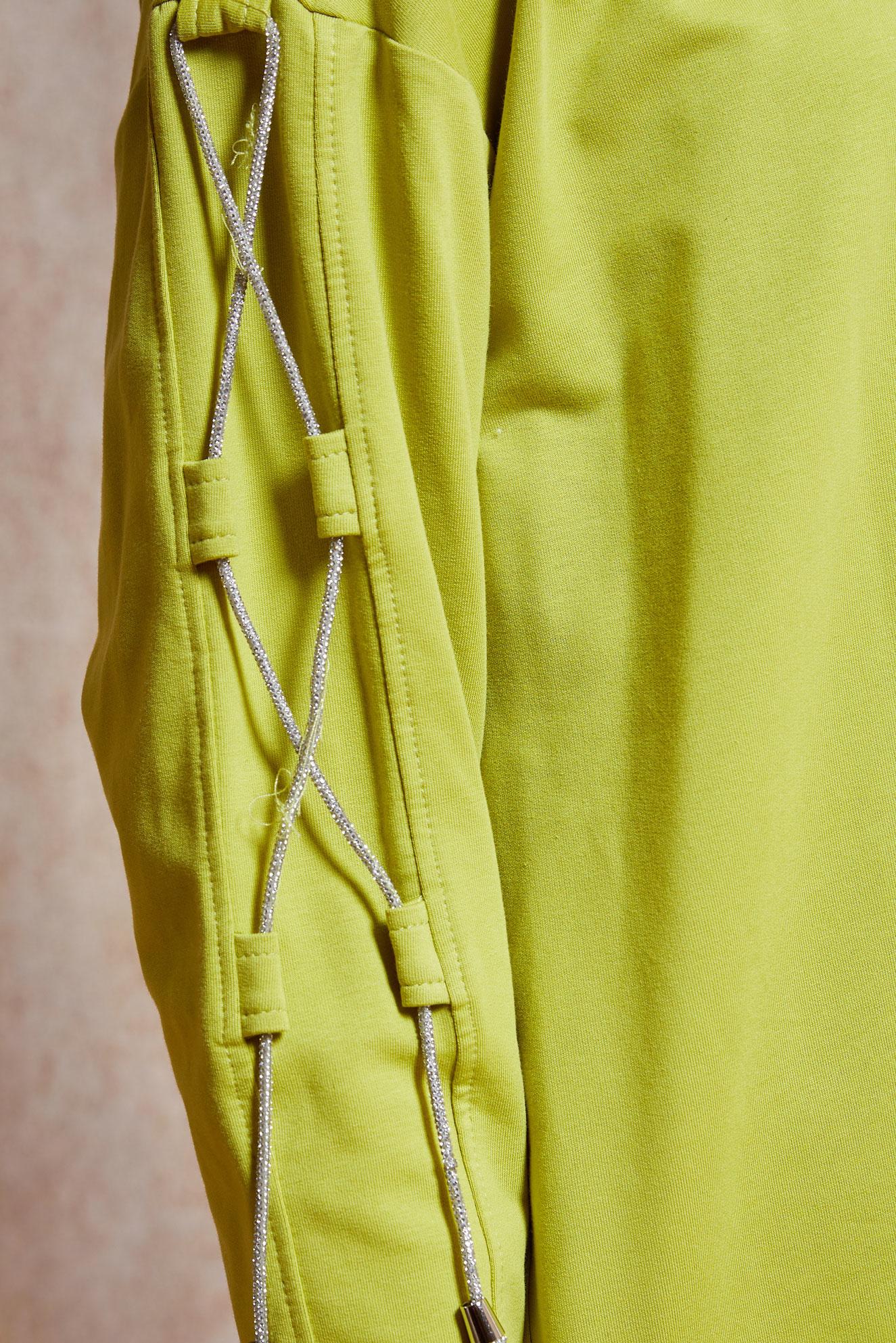 Tesettür giyim YEŞİL BAĞCIK DETAYLI EŞOFMAN TUNİK 44561