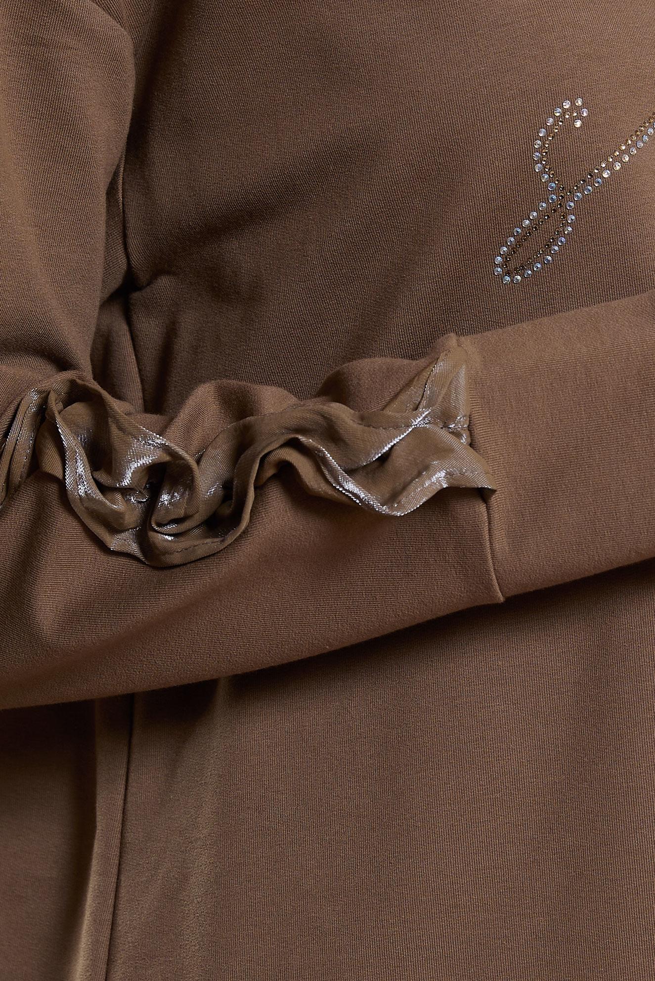 Tesettür giyim KAHVE FIRFIR DETAYLI EŞOFMAN TUNİK 44572