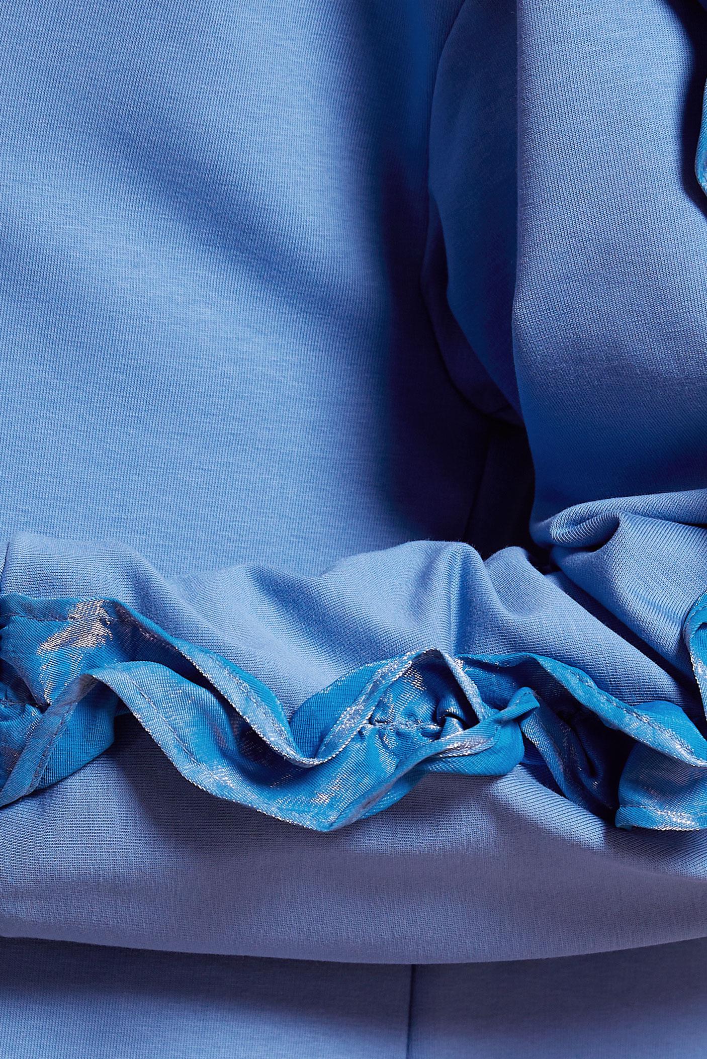 Tesettür giyim MAVİ FIRFIR DETAYLI EŞOFMAN TUNİK 44572