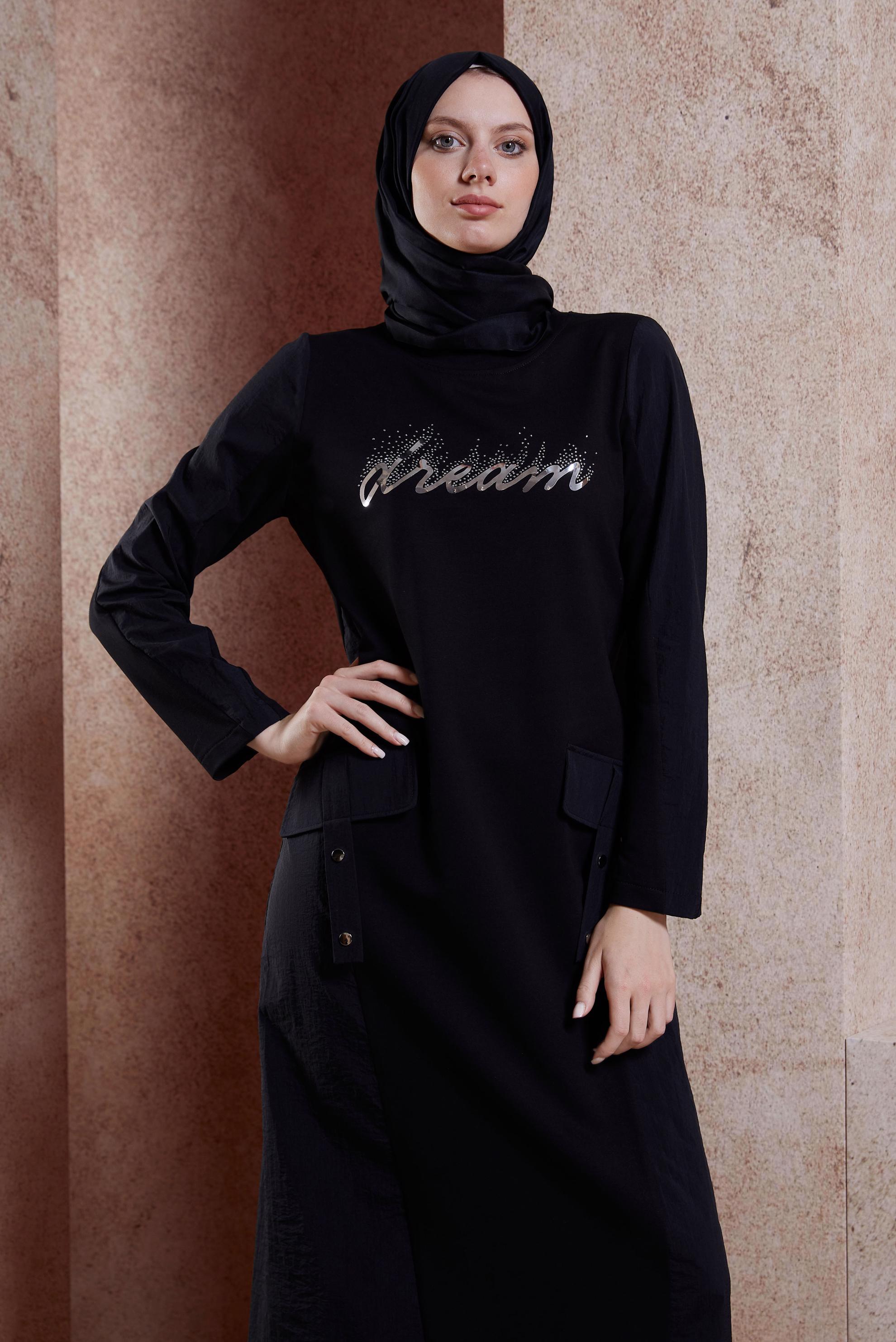 Vêtements hijab NOIR ROBE DE SURVÊTEMENT 44574