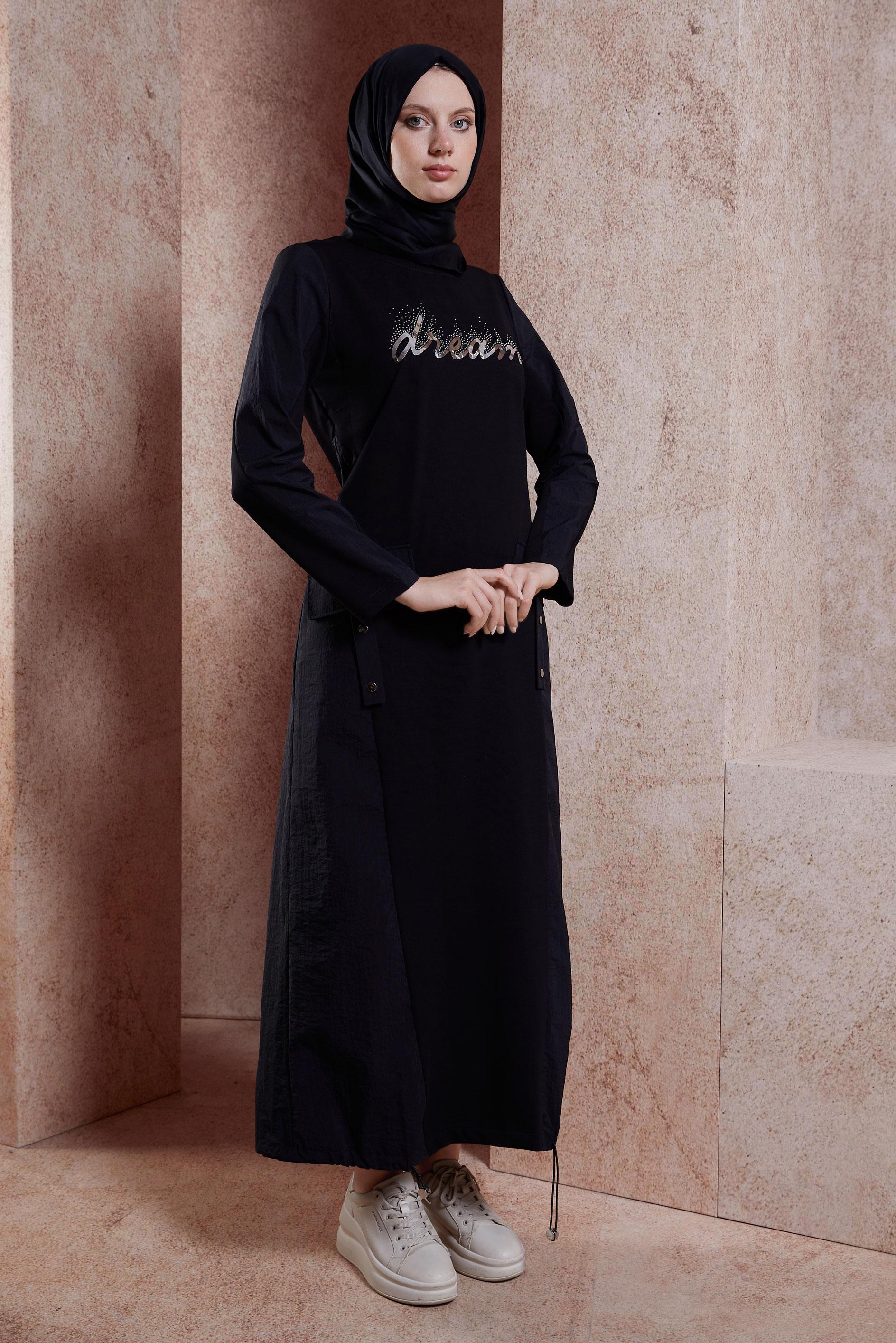 Vêtements hijab NOIR ROBE DE SURVÊTEMENT 44574