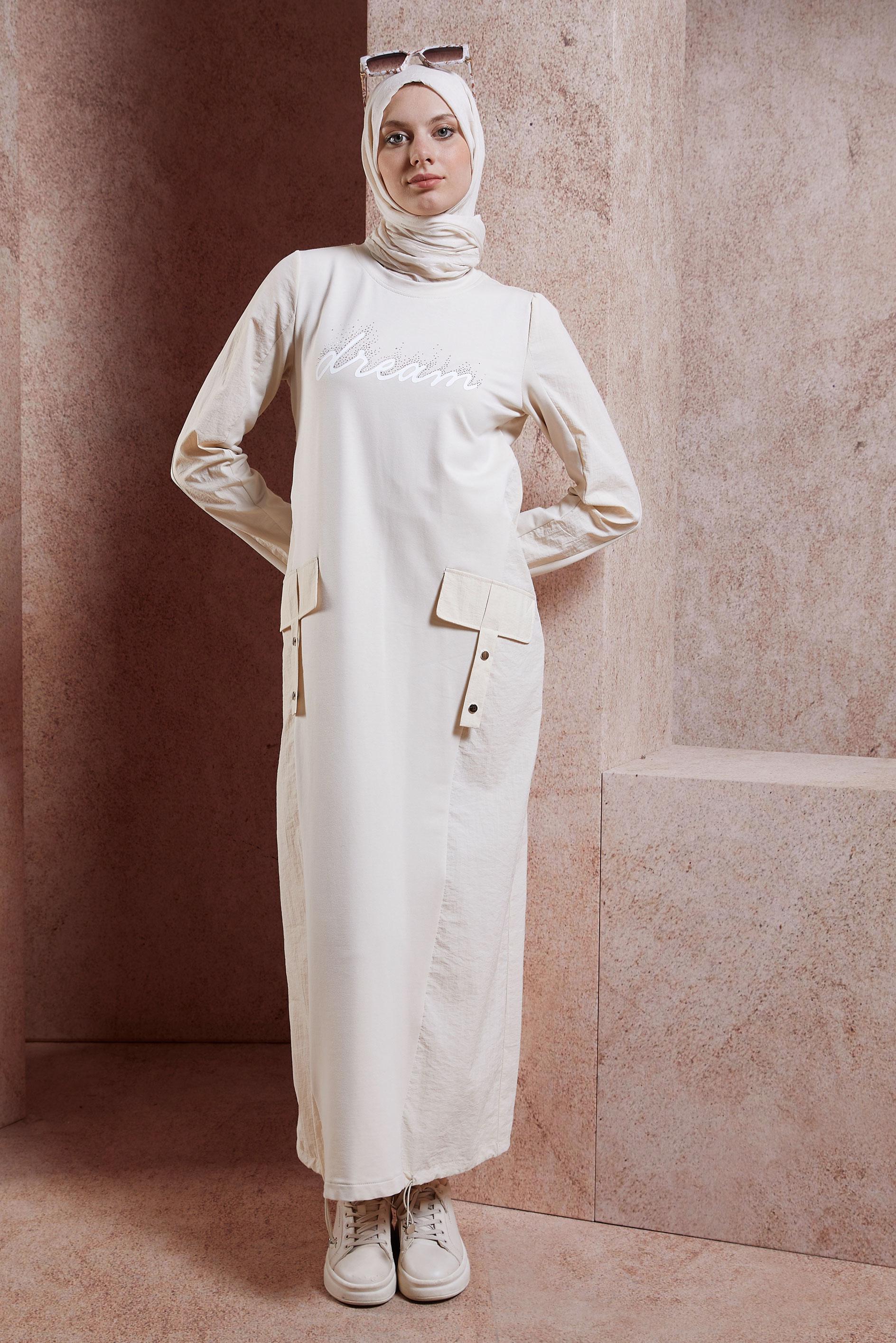 Vêtements hijab BEIGE ROBE DE SURVÊTEMENT 44574