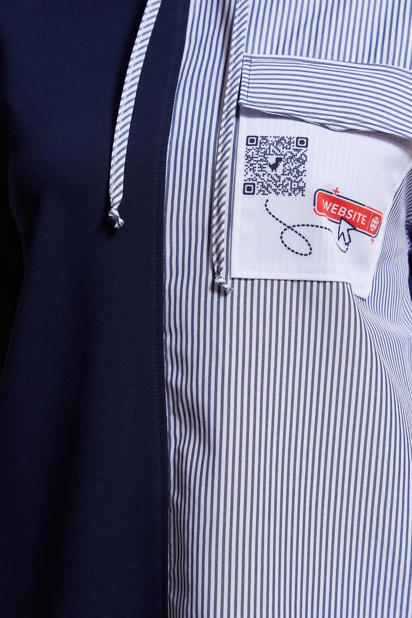 Tesettür giyim LACİVERT KAPÜŞONLU EŞOFMAN TUNİK 44618