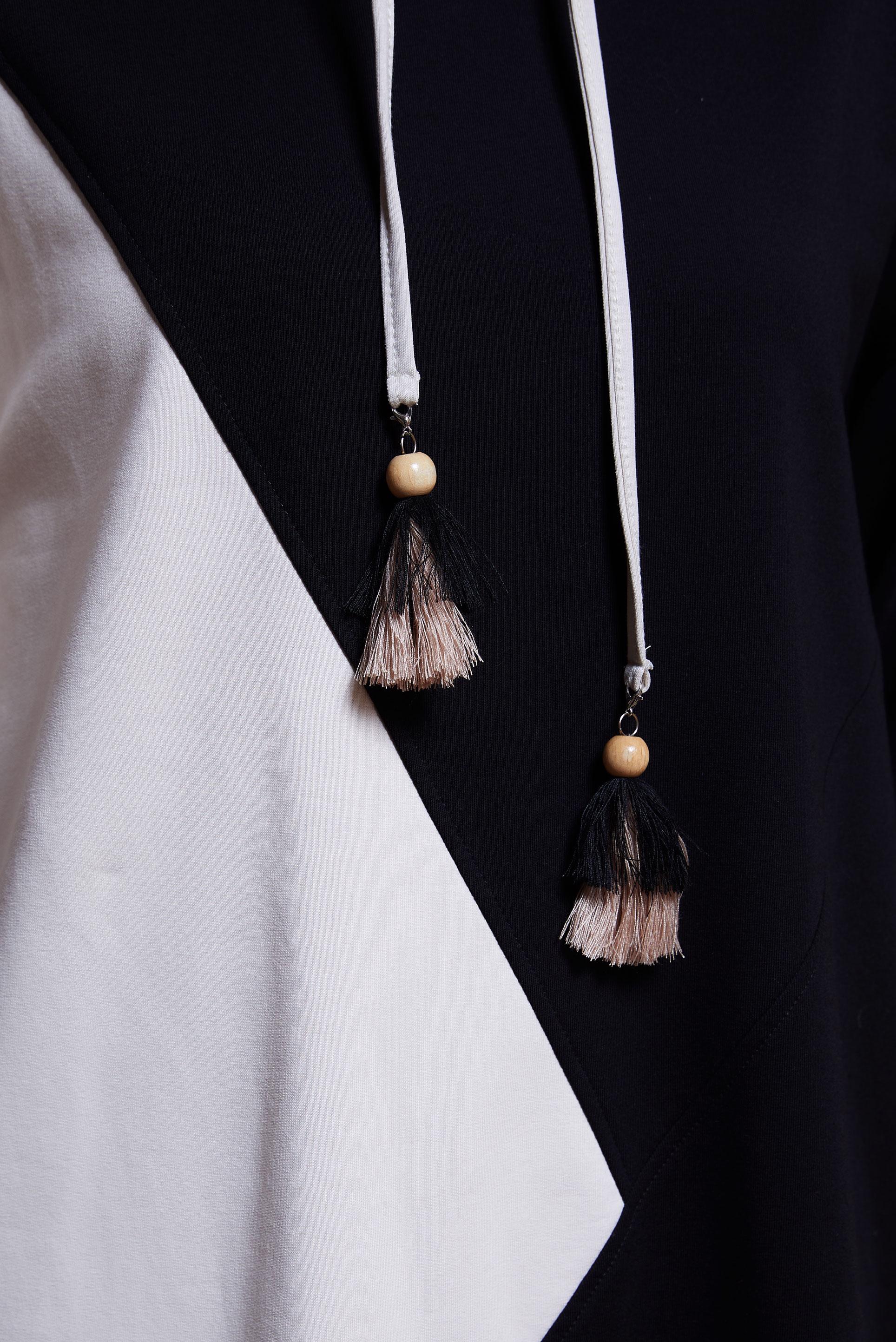 Tesettür giyim SİYAH KAPÜŞONLU PANTOLONLU EŞOFMAN TAKIM 44623