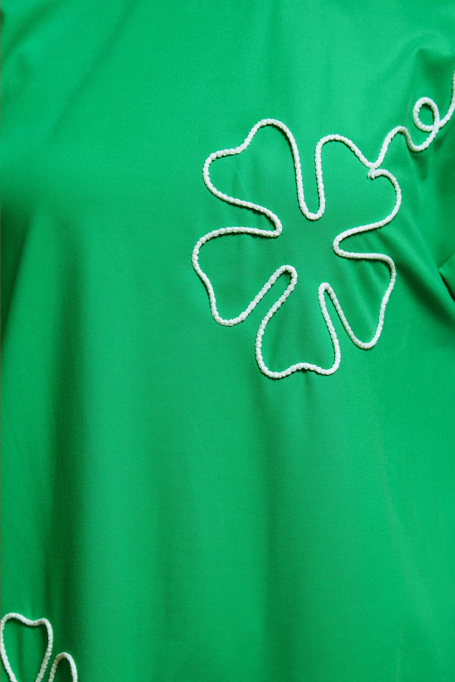 Tesettür giyim YEŞİL NAKIŞ DETAYLI EŞOFMAN TUNİK 44624