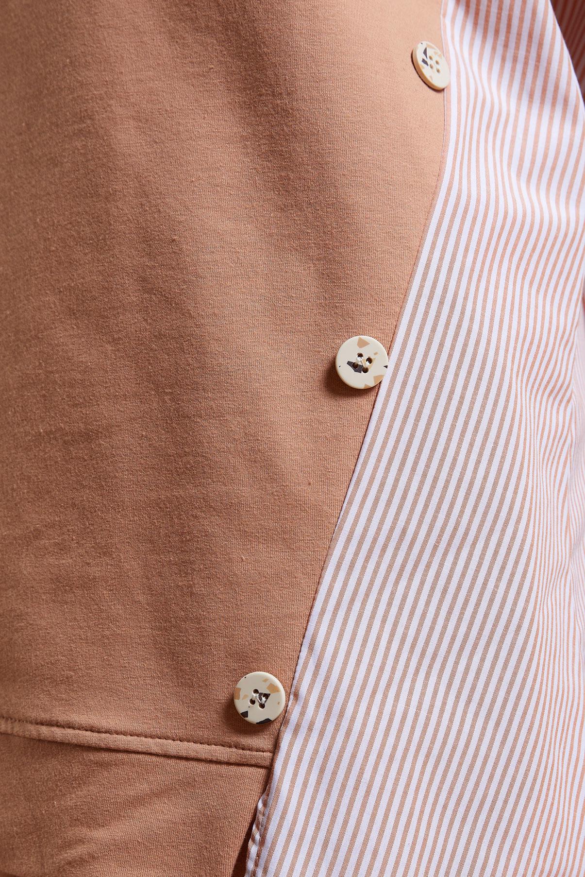 Tesettür giyim PEMBE ÇİZGİLİ PANTOLONLU EŞOFMAN TAKIM 44637