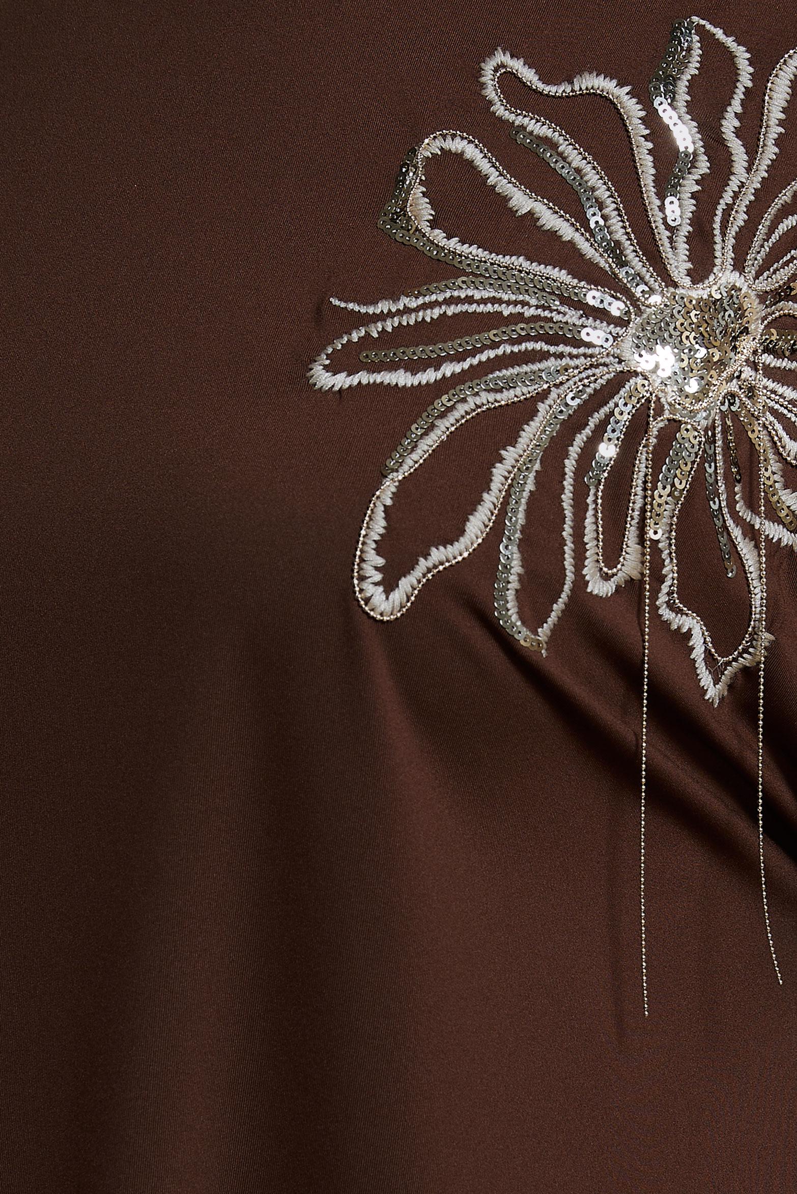 Tesettür giyim KAHVE ZİNCİR DETAYLI EŞOFMAN TUNİK 44638