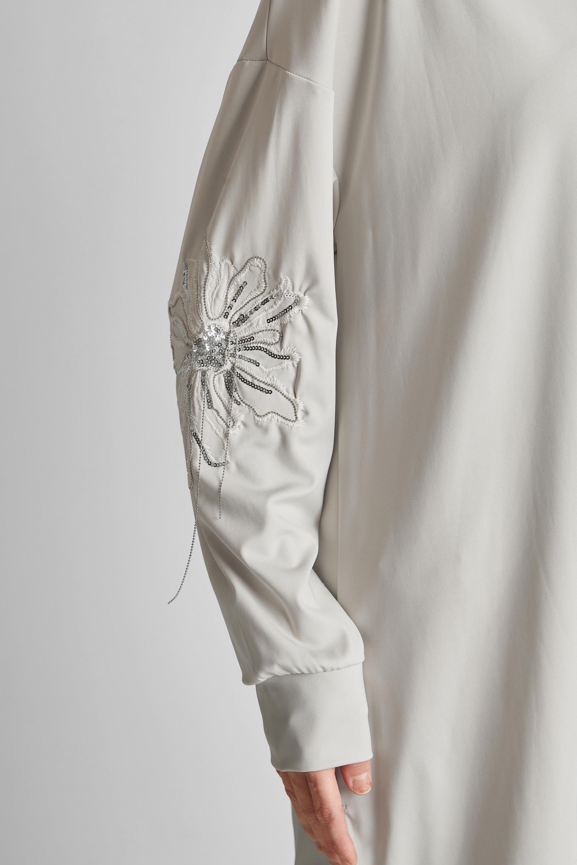 Tesettür giyim BEJ ZİNCİR DETAYLI EŞOFMAN TUNİK 44638