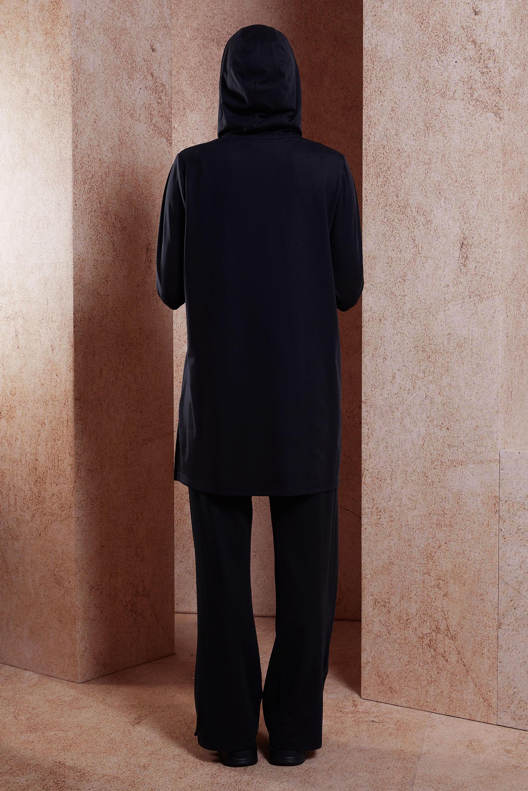 Tesettür giyim SİYAH GARNİLİ ÖRME EŞOFMAN TAKIM 44642