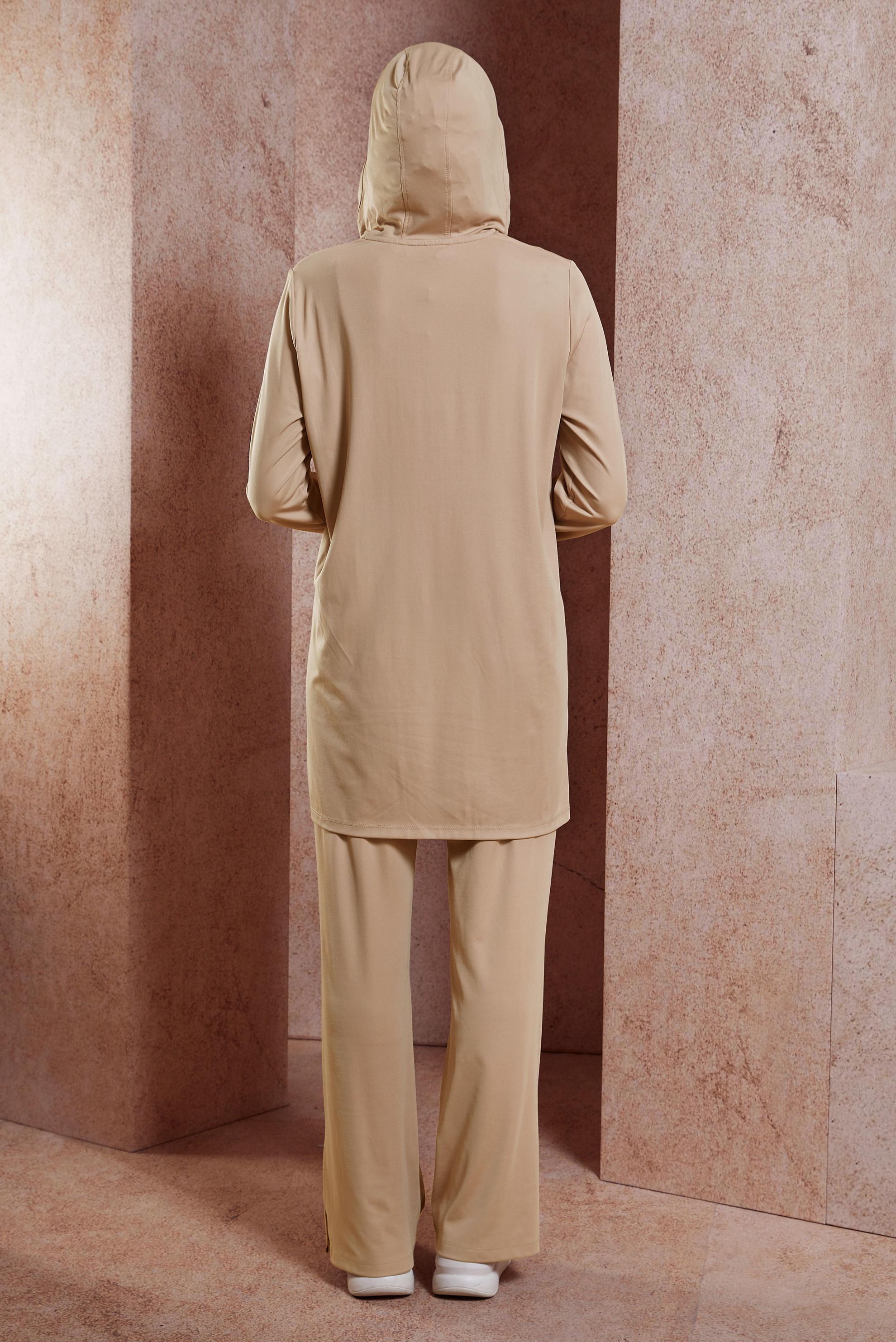 Tesettür giyim BEJ GARNİLİ ÖRME EŞOFMAN TAKIM 44642