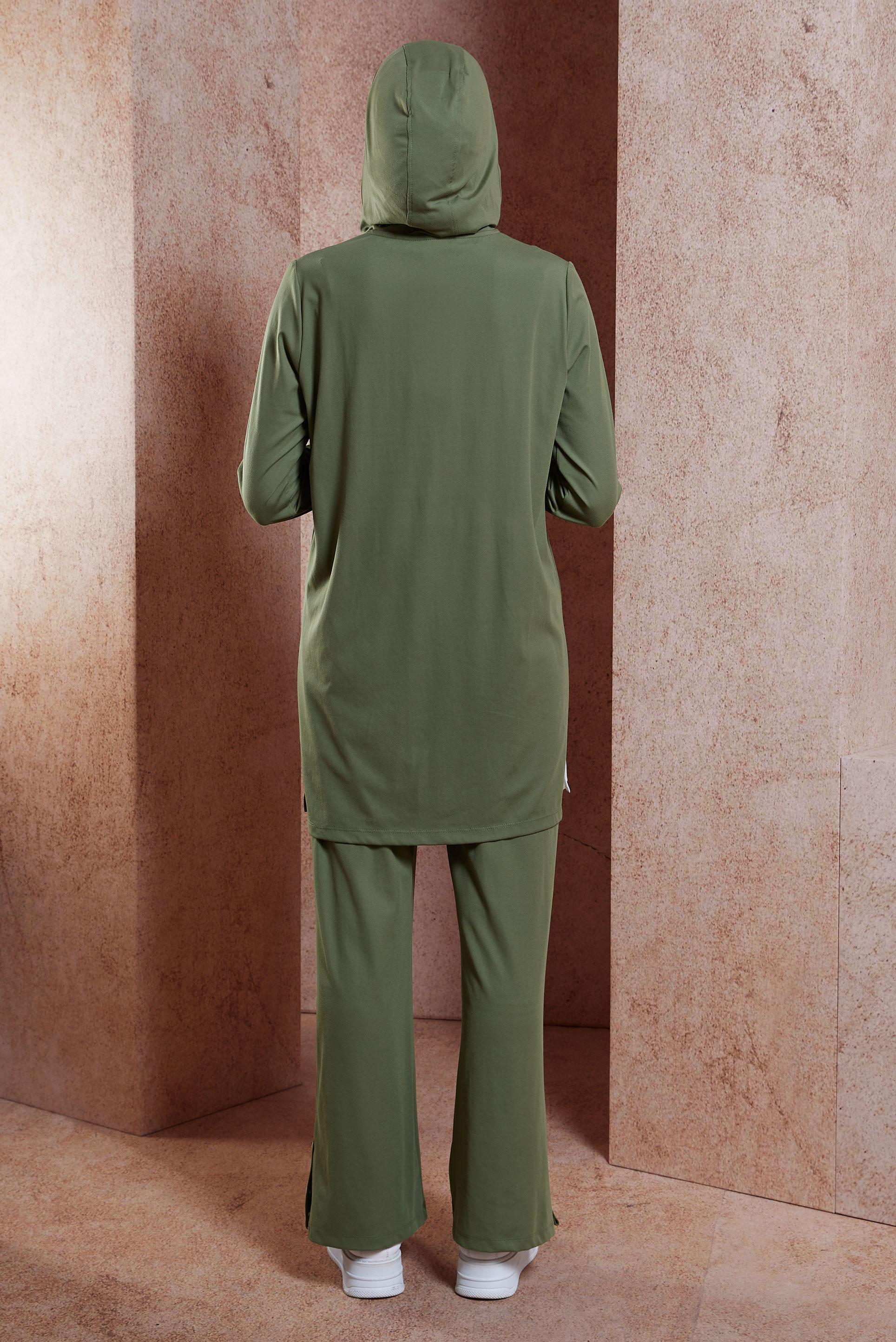 Tesettür giyim HAKİ GARNİLİ ÖRME EŞOFMAN TAKIM 44642