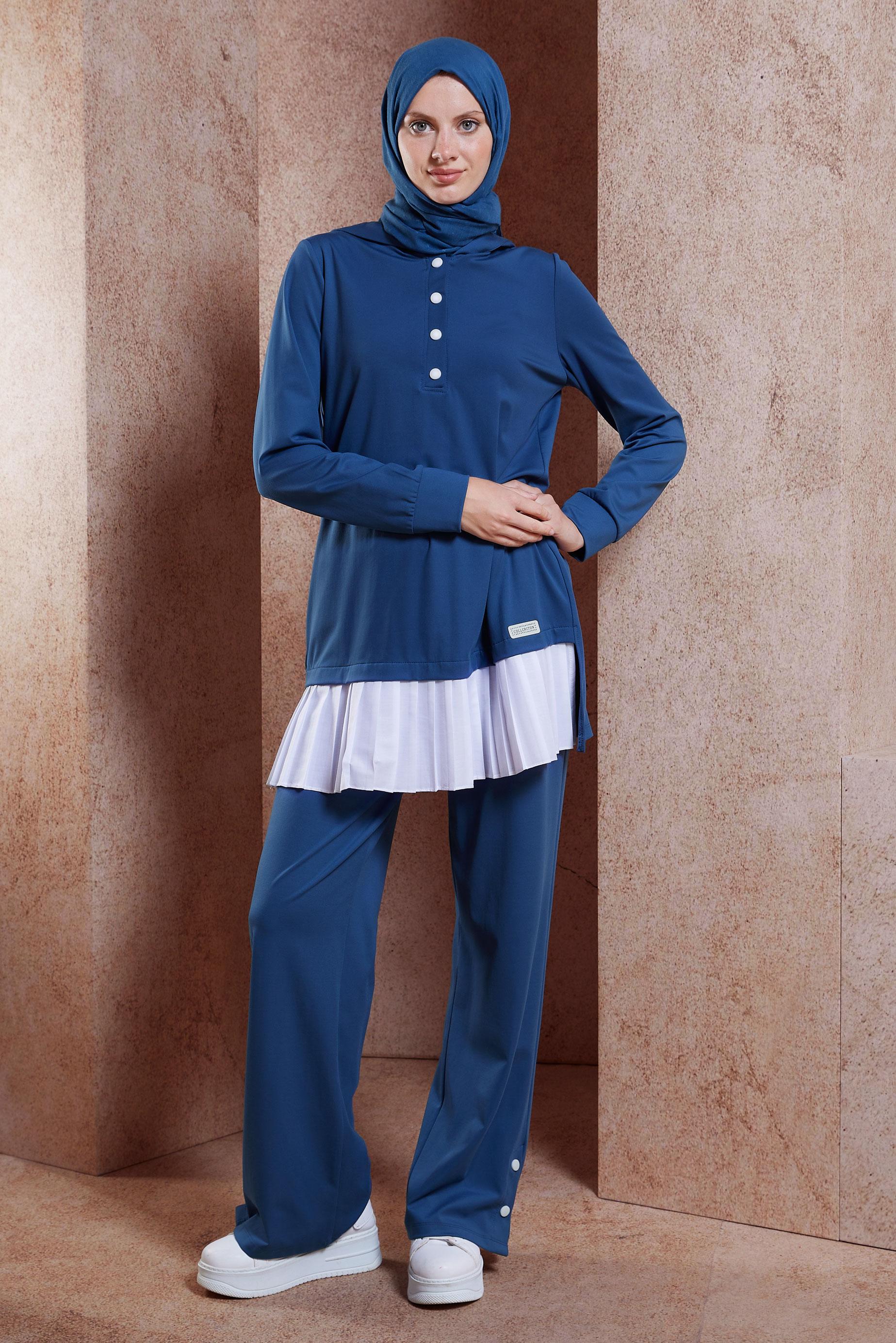 Tesettür giyim LACİVERT GARNİLİ ÖRME EŞOFMAN TAKIM 44642