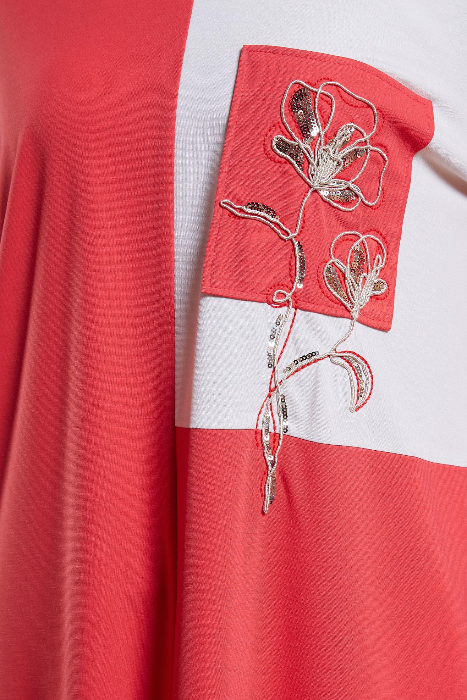 Tesettür giyim KIRMIZI NAKIŞLI PANTOLONLU EŞOFMAN TAKIM 44700