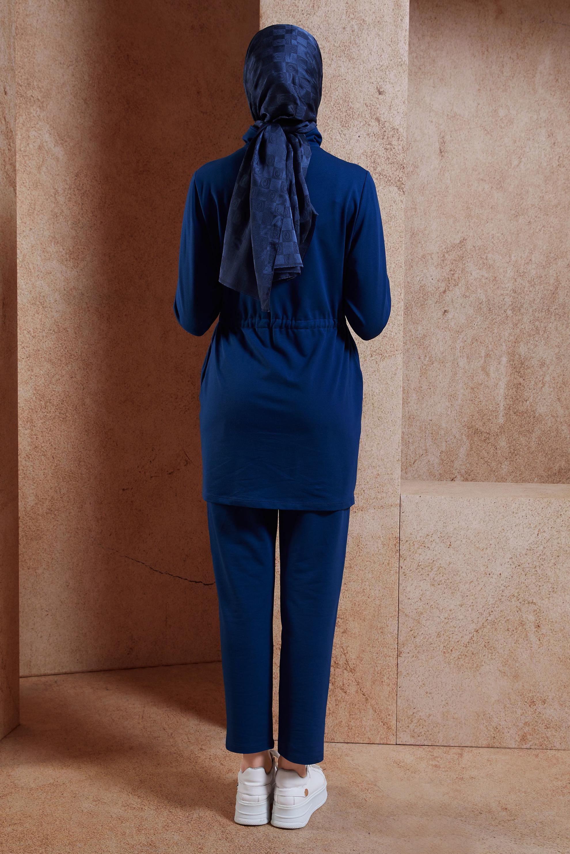 Tesettür giyim LACİVERT TAŞLI PANTOLONLU EŞOFMAN TAKIM 44702