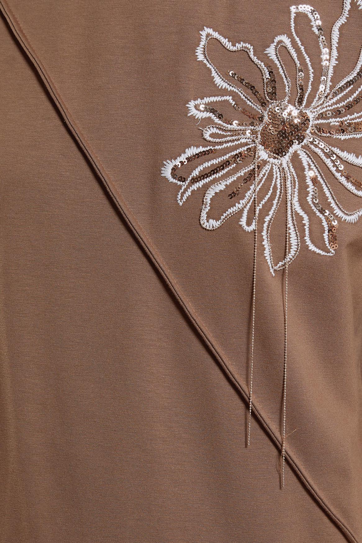 Vêtements hijab BRUN ROBE DE SURVÊTEMENT BRODÉE 44708