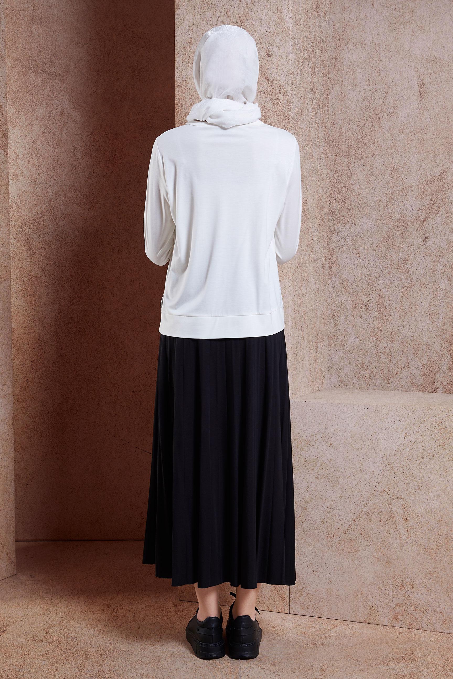 Tesettür giyim SİYAH BASKILI ETEKLİ EŞOFMAN TAKIMI 44724