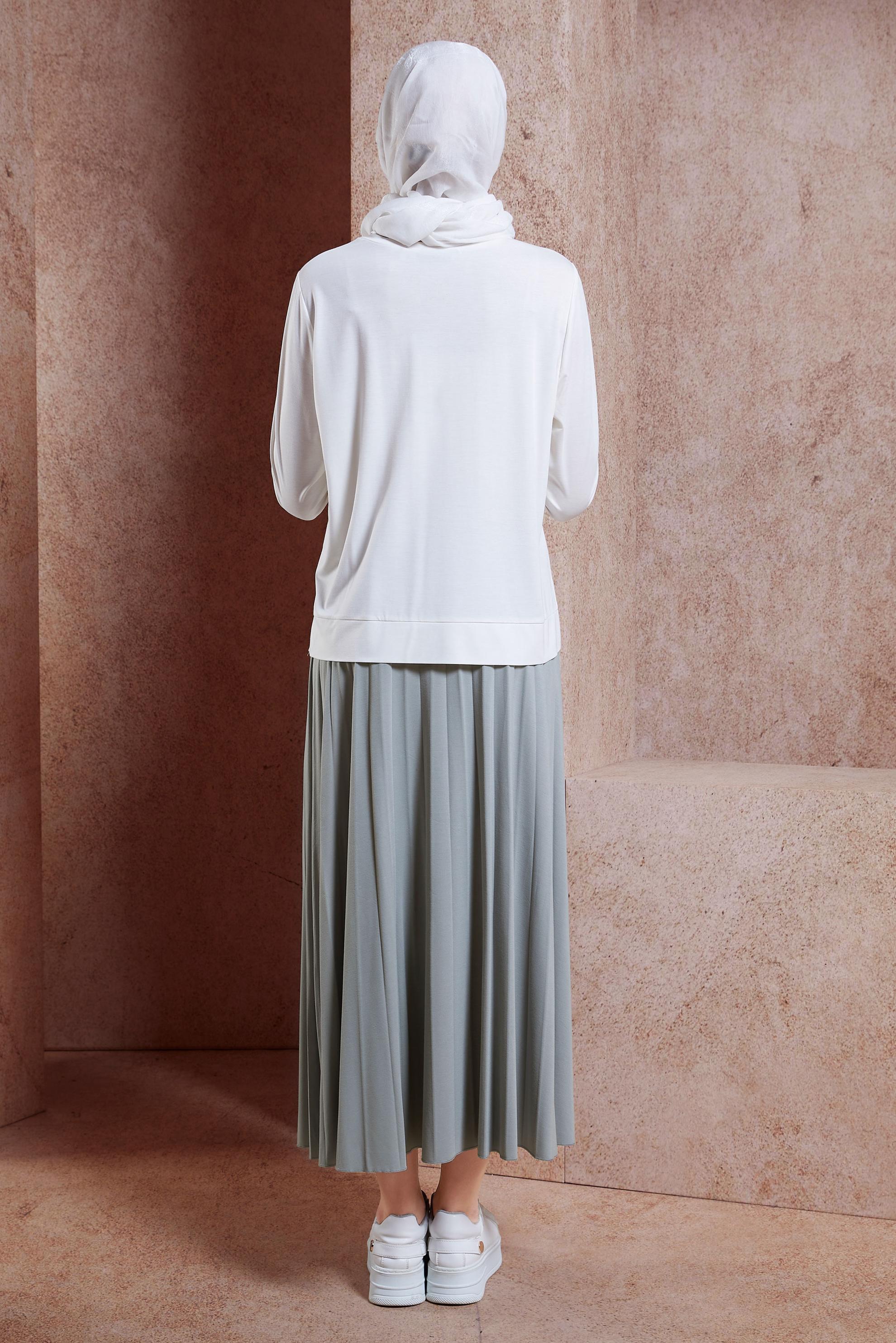 Tesettür giyim GRİ BASKILI ETEKLİ EŞOFMAN TAKIMI 44724