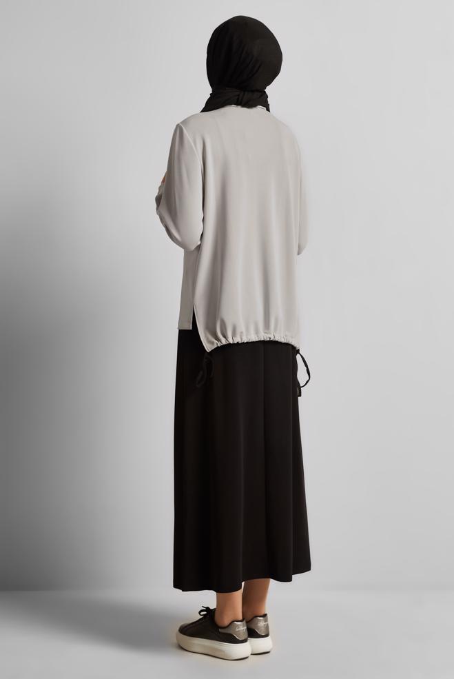 Vêtements hijab NOIR ENSEMBLE DE SURVÊTEMENT JUPE 44725 - ALVİNA