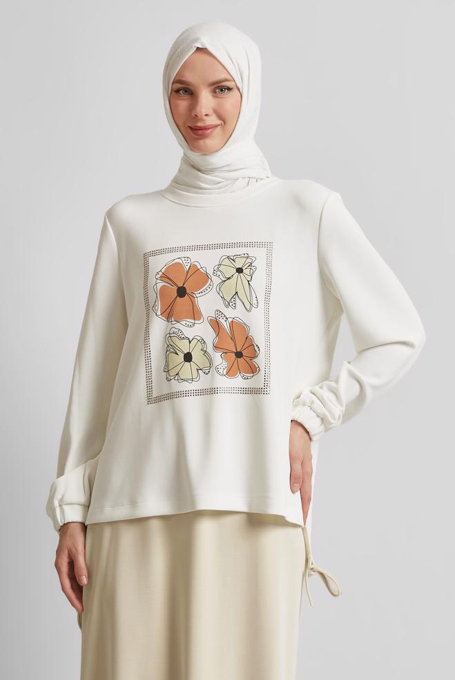 Vêtements hijab BEIGE ENSEMBLE DE SURVÊTEMENT JUPE 44725 - ALVİNA