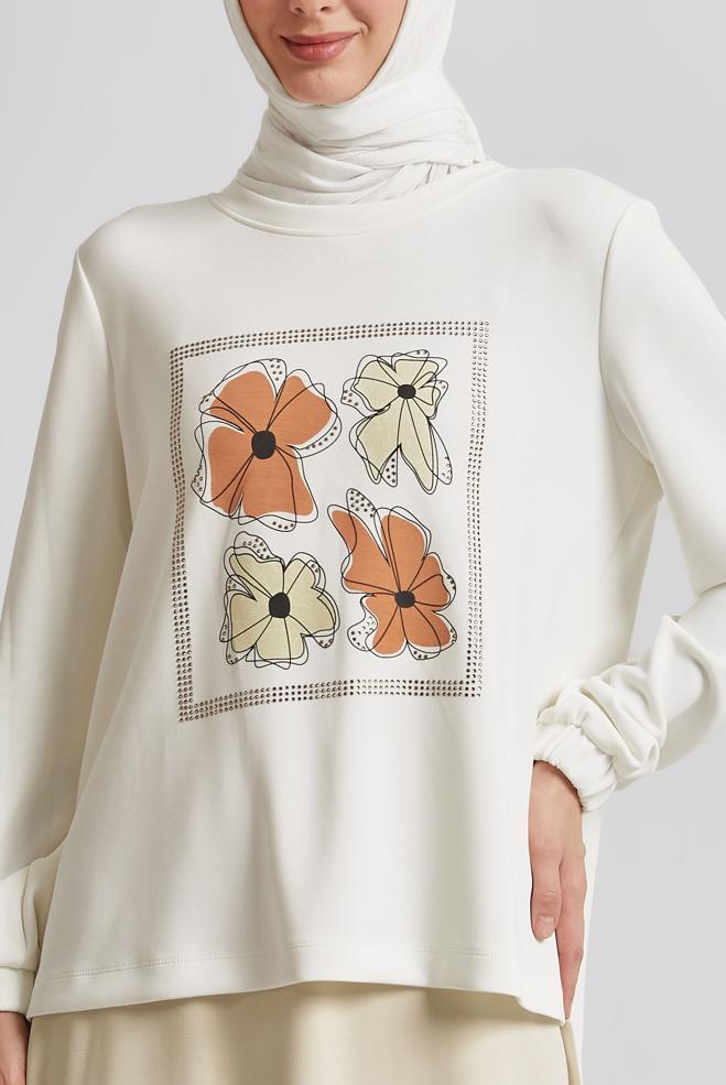 Vêtements hijab BEIGE ENSEMBLE DE SURVÊTEMENT JUPE 44725 - ALVİNA