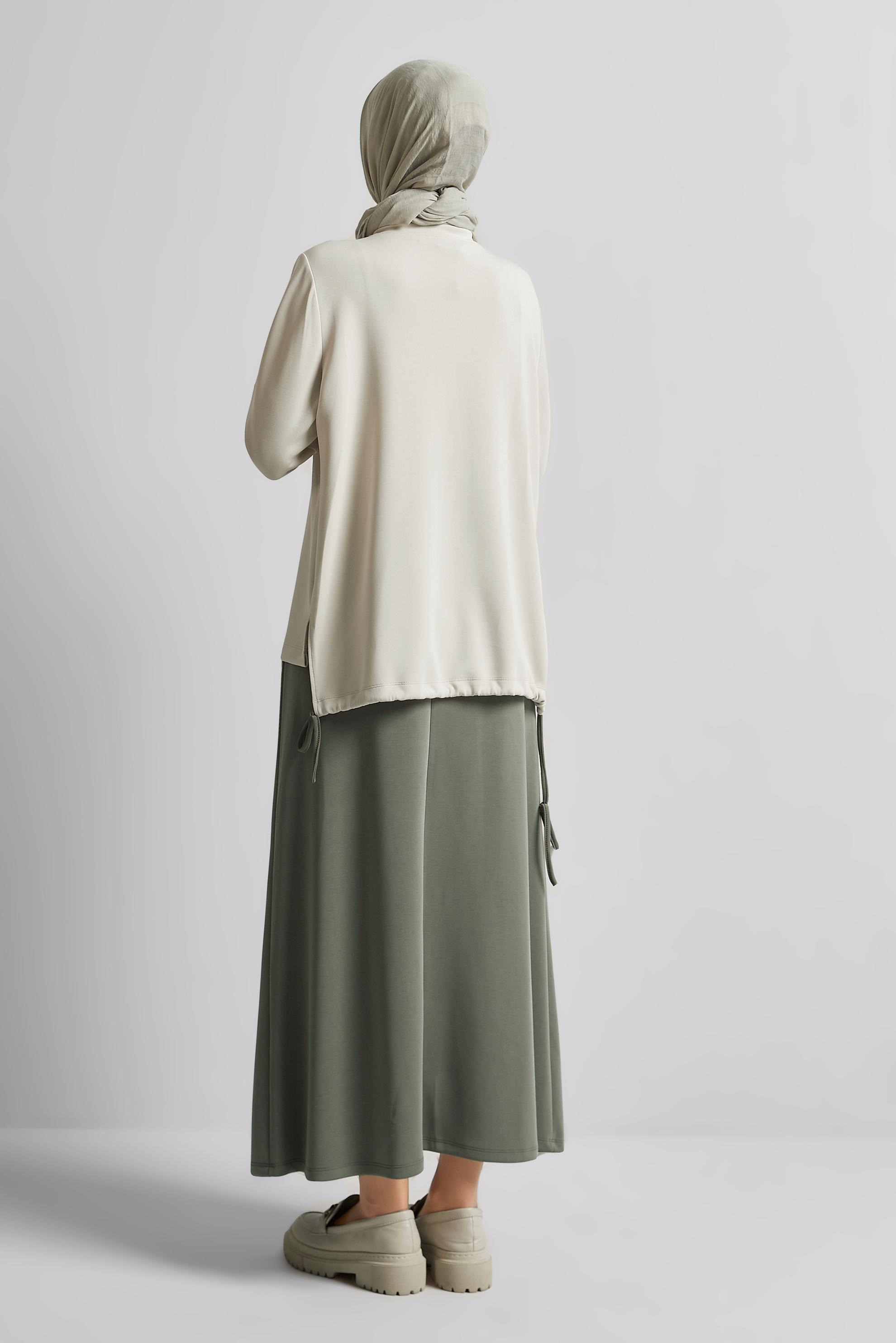 Vêtements hijab KAKI ENSEMBLE DE SURVÊTEMENT JUPE 44725