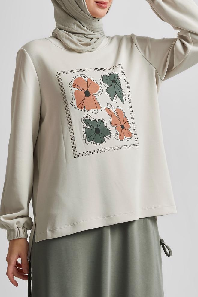 Vêtements hijab KAKI ENSEMBLE DE SURVÊTEMENT JUPE 44725 - ALVİNA