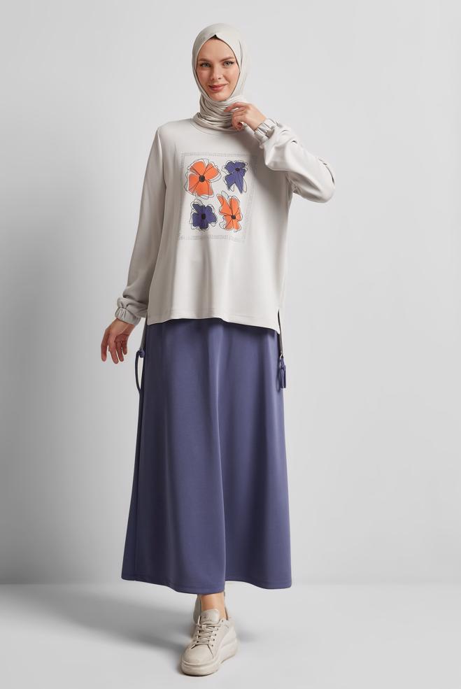 Vêtements hijab POURPRE ENSEMBLE DE SURVÊTEMENT JUPE 44725 - ALVİNA