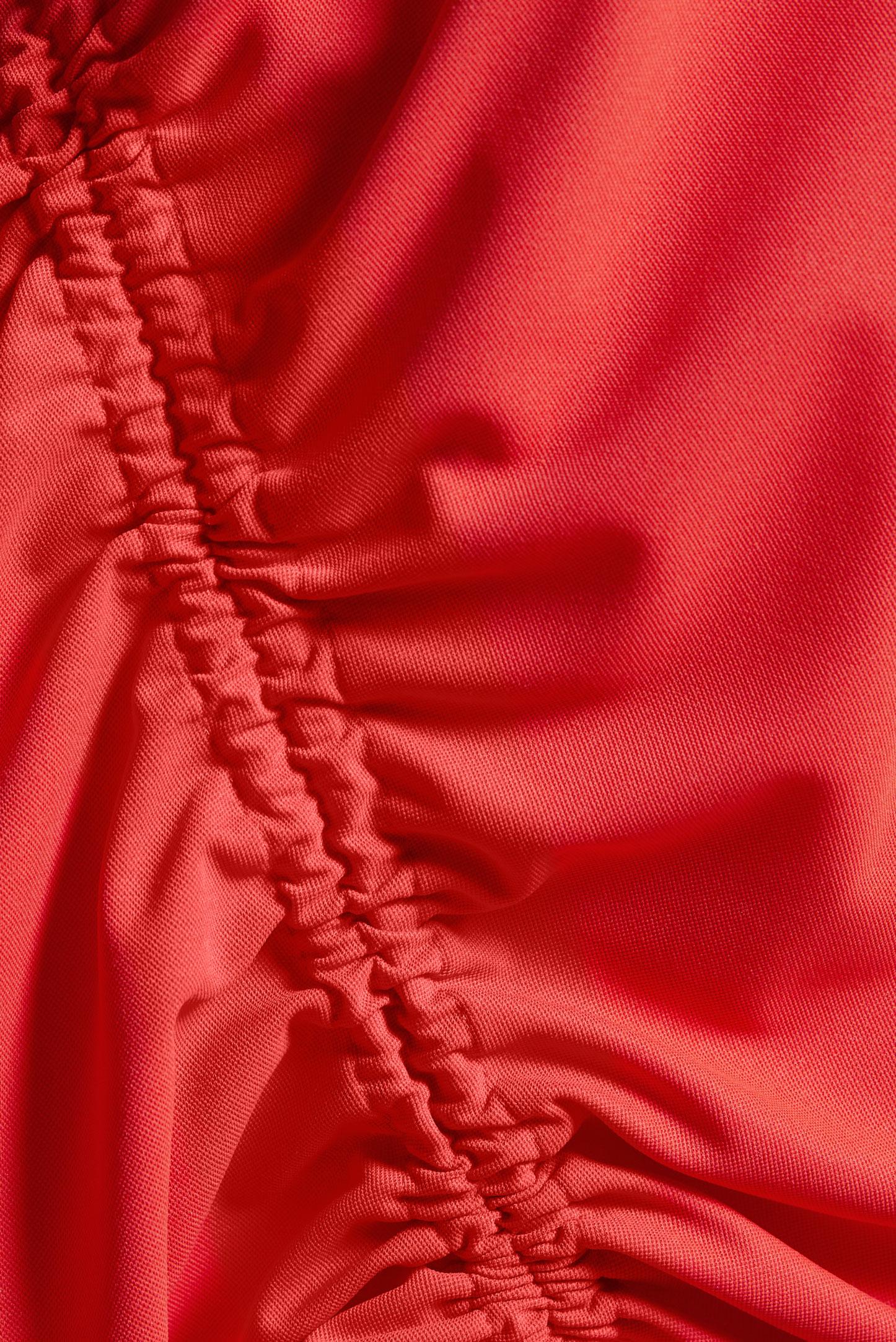 Tesettür giyim KIRMIZI BÜZGÜ DETAYLI EŞOFMAN TUNİK 44766