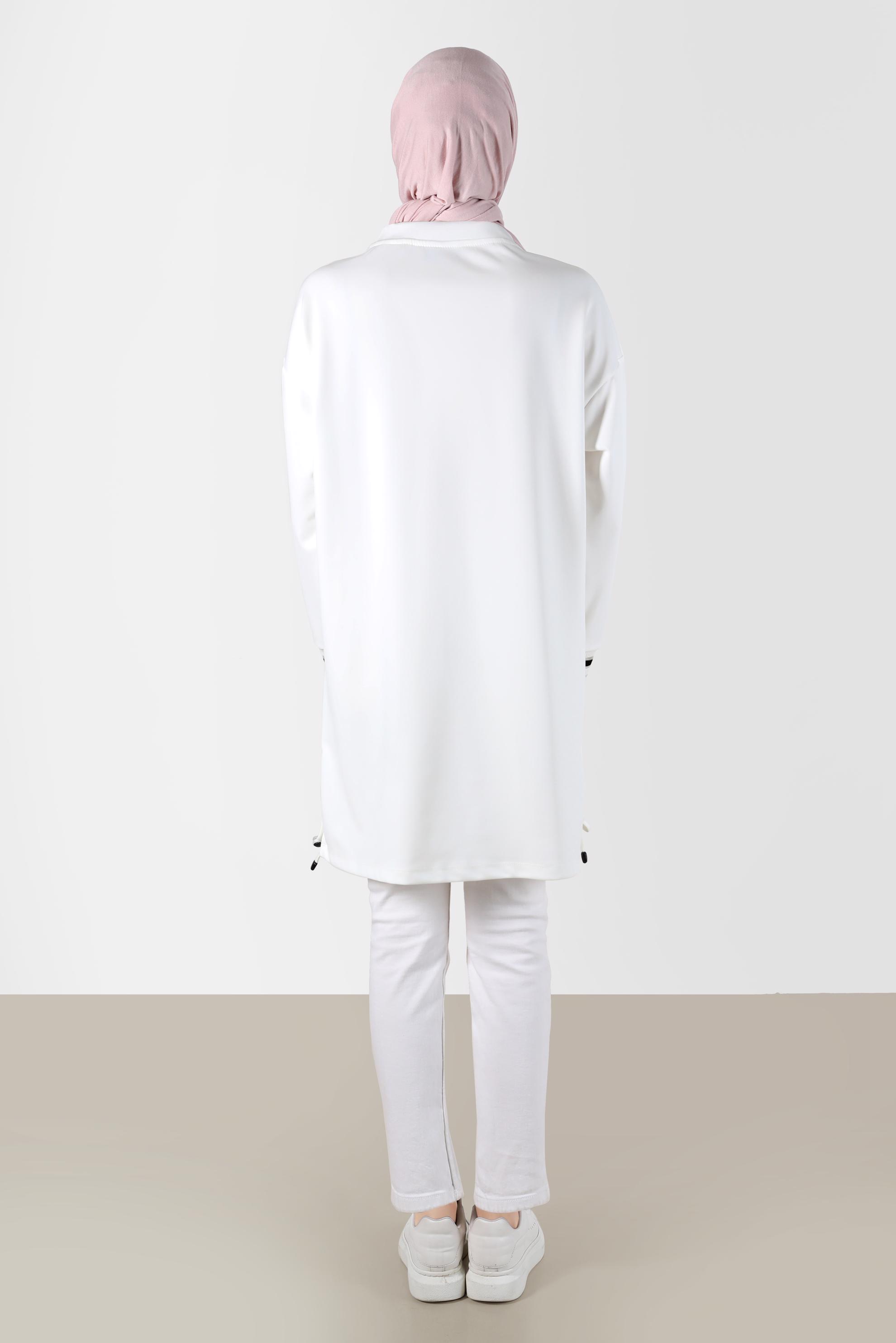 Tesettür giyim BEYAZ DAR PAÇA EŞOFMAN ALTI 70393