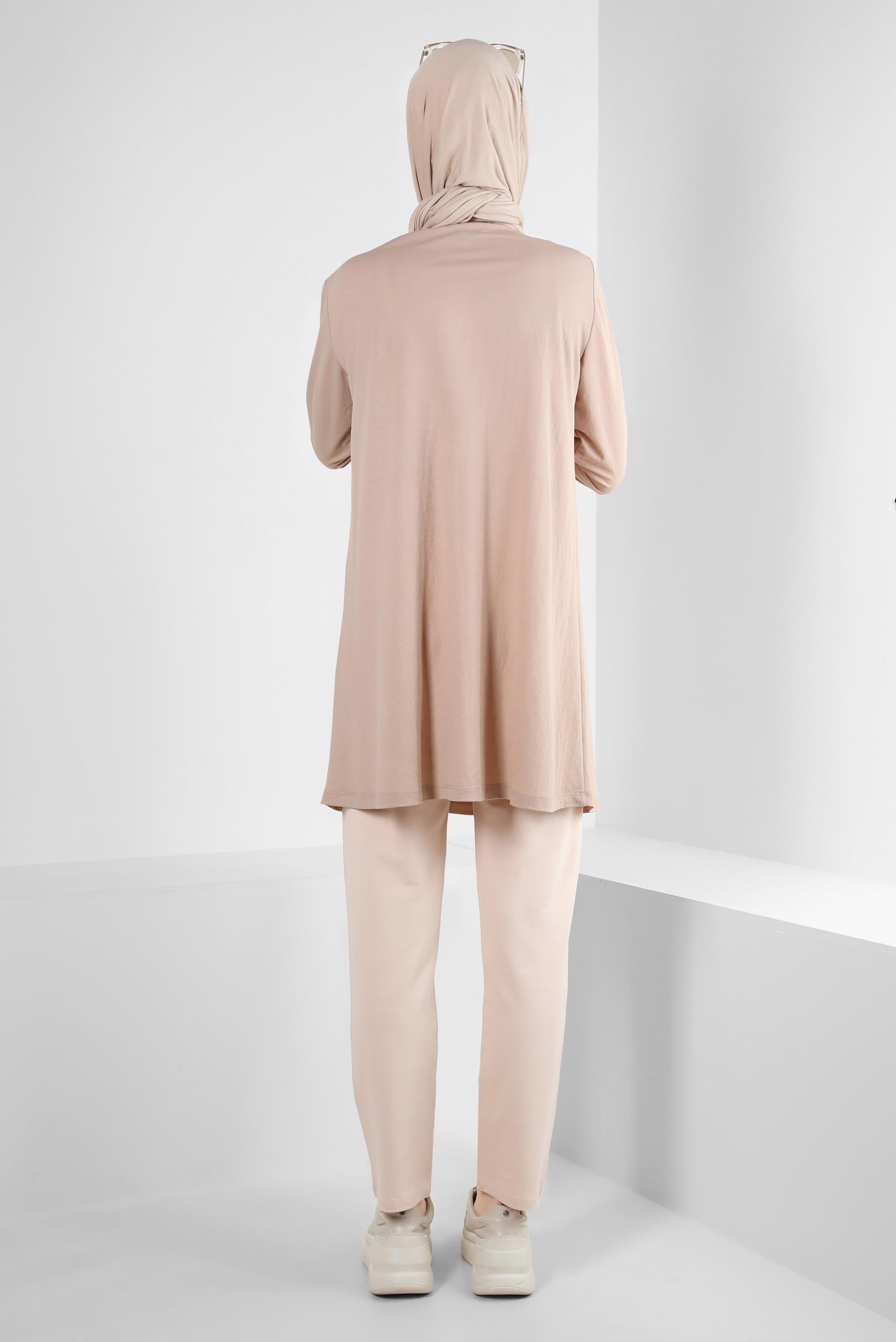 Tesettür giyim BEJ DAR PAÇA EŞOFMAN ALTI 70393