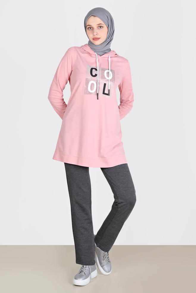 Hijab clothing BEIGE SKINNY LEG TRACKSUIT PANTS 70393 - ALVİNA