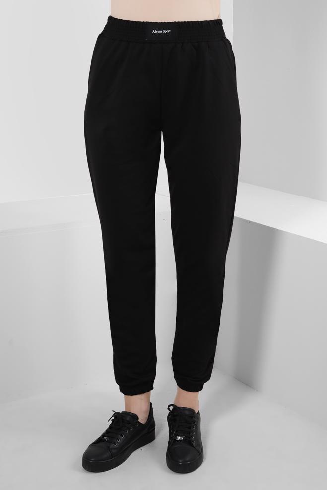 Hijab clothing BLACK ELASTIC LEGS SWEATPANTS 70397 - ALVİNA