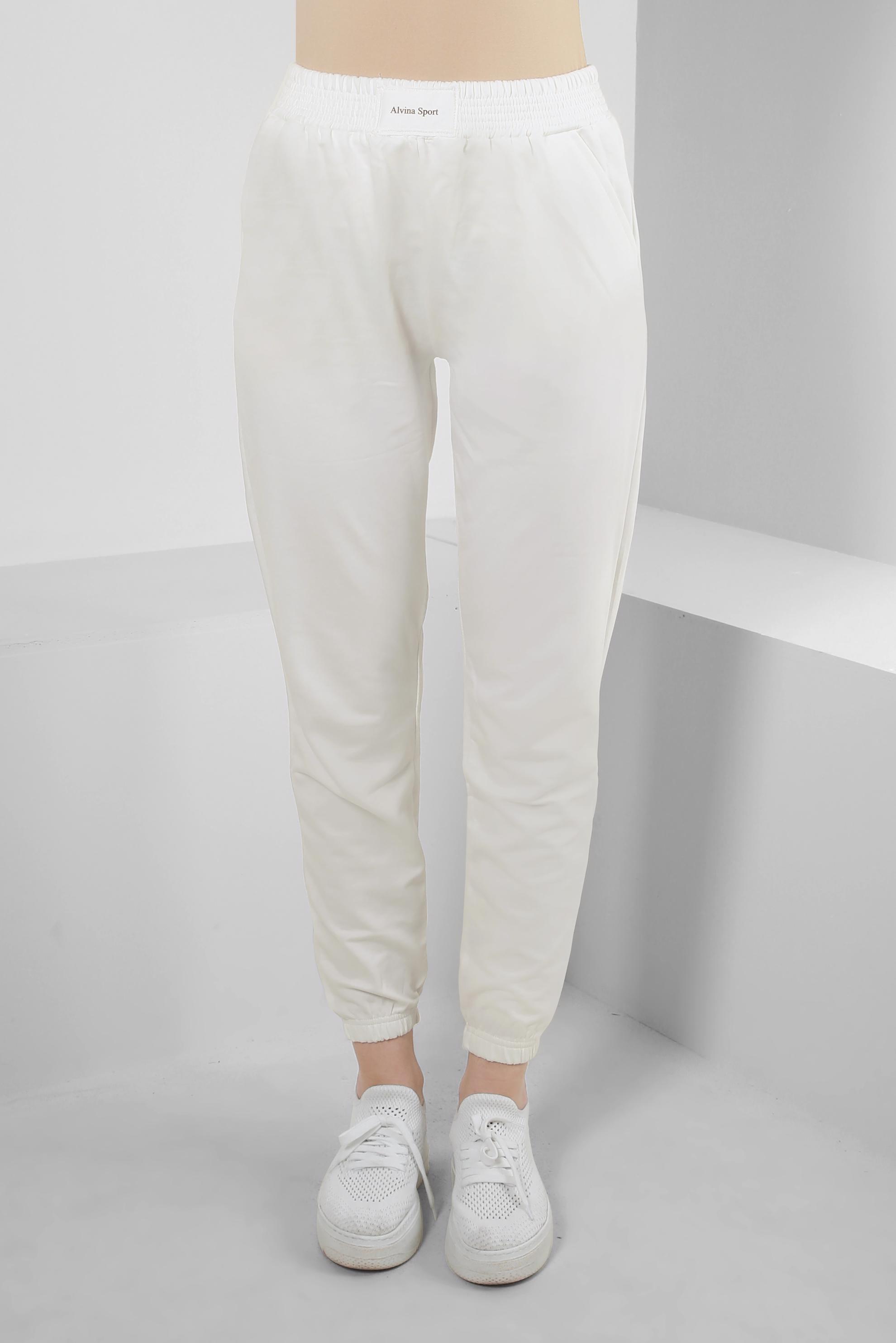 Tesettür giyim BEYAZ BİLEKLERİ LASTİKLİ EŞOFMAN ALTI 70397