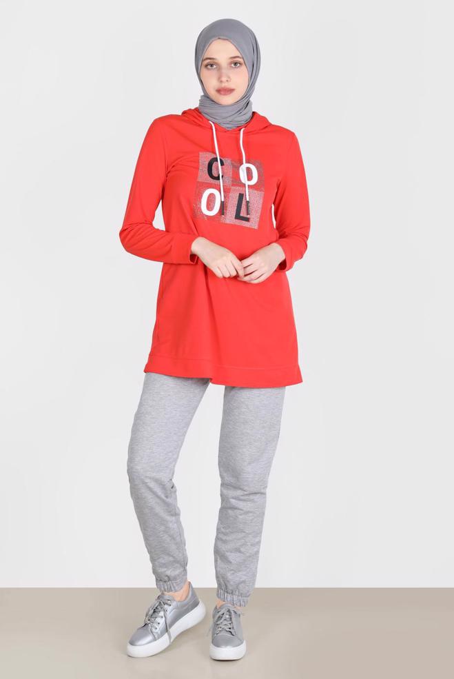 Hijab clothing GREY ELASTIC LEGS SWEATPANTS 70397 - ALVİNA