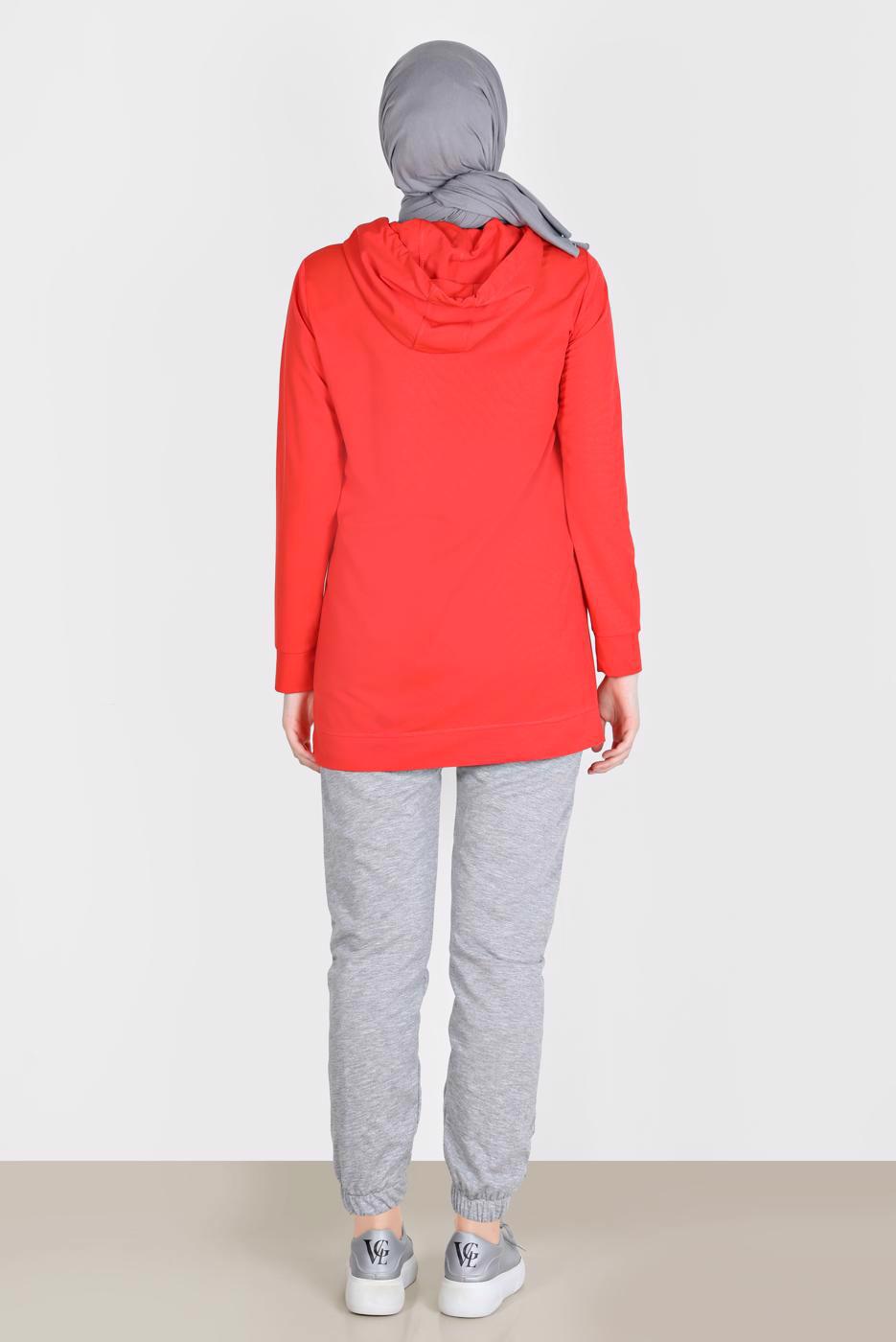 Tesettür giyim GRİ BİLEKLERİ LASTİKLİ EŞOFMAN ALTI 70397