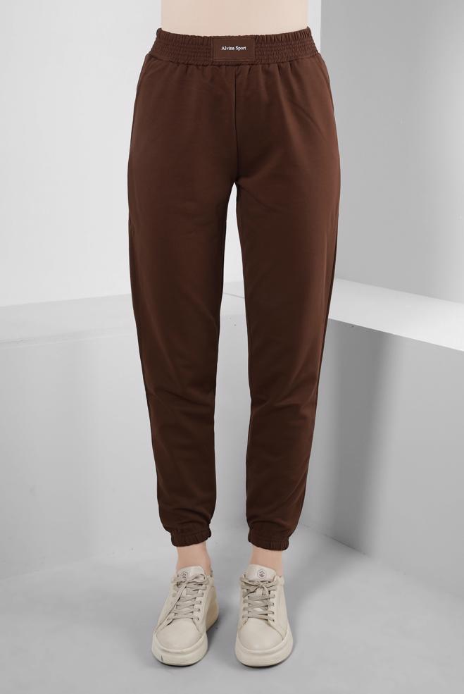 Hijab clothing BROWN ELASTIC LEGS SWEATPANTS 70397 - ALVİNA