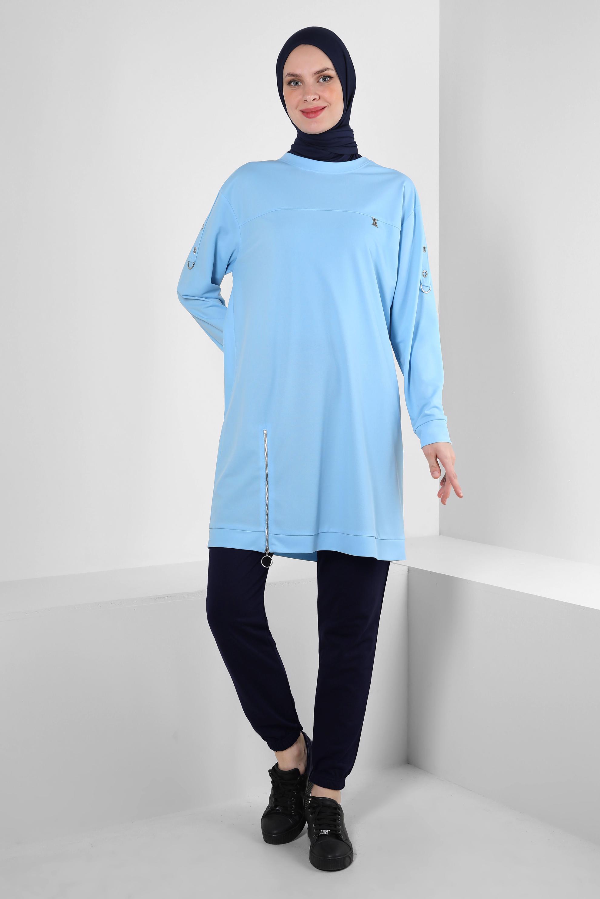 Hijab clothing NAVY BLUE ELASTIC LEGS SWEATPANTS 70397