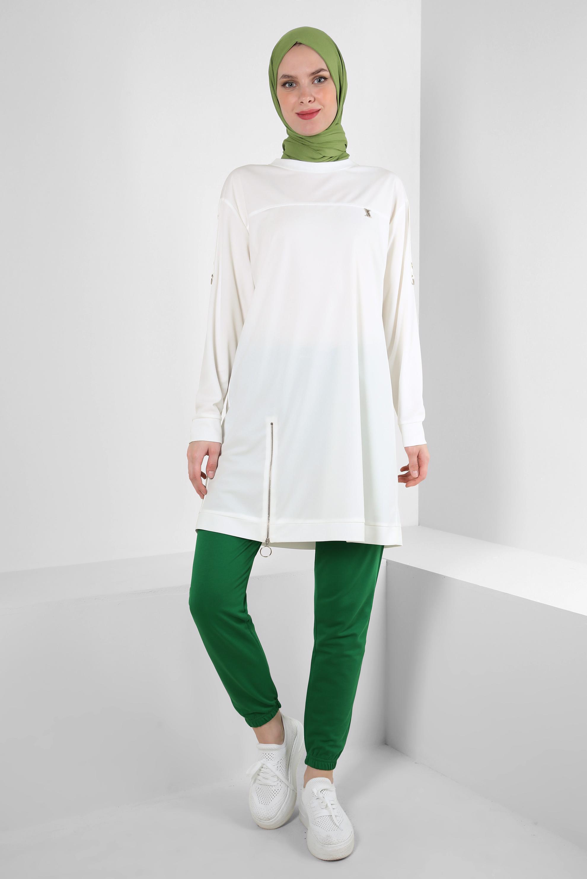 Hijab clothing GREEN ELASTIC LEGS SWEATPANTS 70397