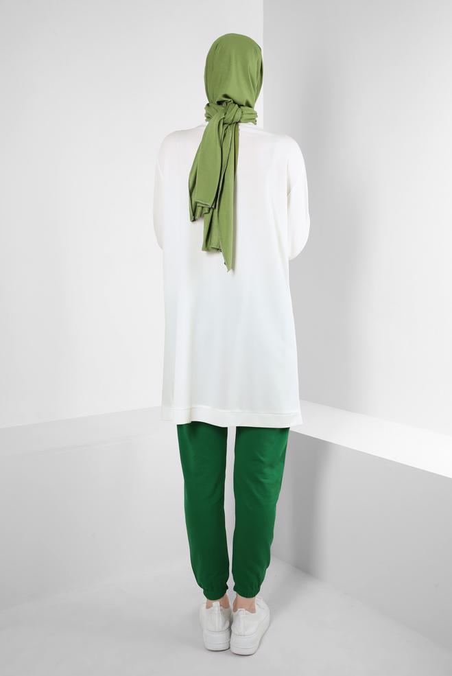 Hijab clothing GREEN ELASTIC LEGS SWEATPANTS 70397 - ALVİNA