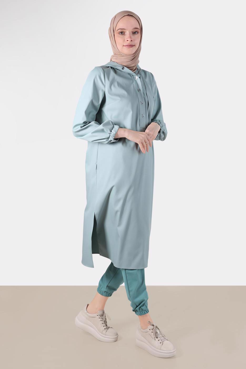 Tesettür giyim YEŞİL BİLEKLERİ LASTİKLİ EŞOFMAN ALTI 70397